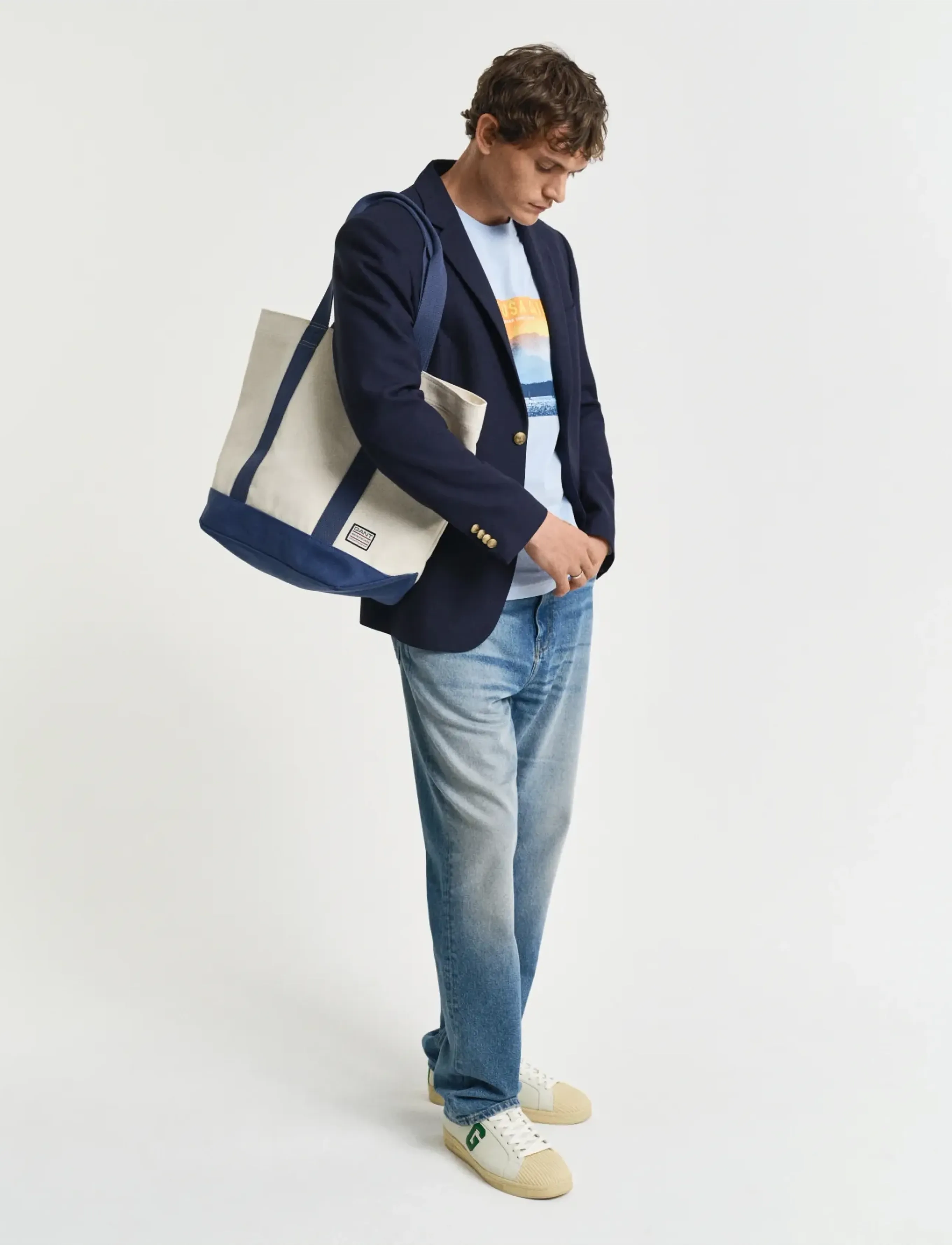 GANT - PLACED GRAPHIC T-SHIRT - fresh blue - 5
