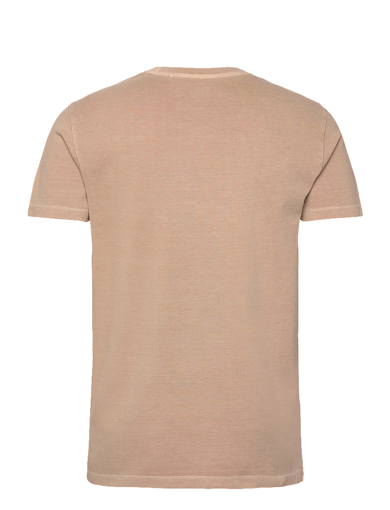 GANT - SLIM SUNFADED SS PIQUE T-SHIRT - kortärmade t-shirts - dry sand - 1