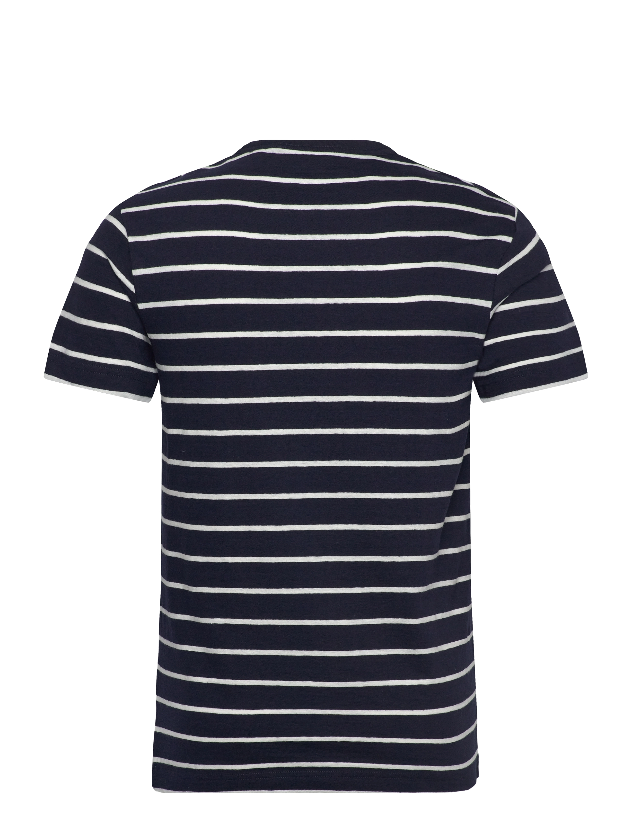 Gant - COTTON LINEN STRIPE SS T-SHIRT - marškinėliai trumpomis rankovėmis - evening blue - 1