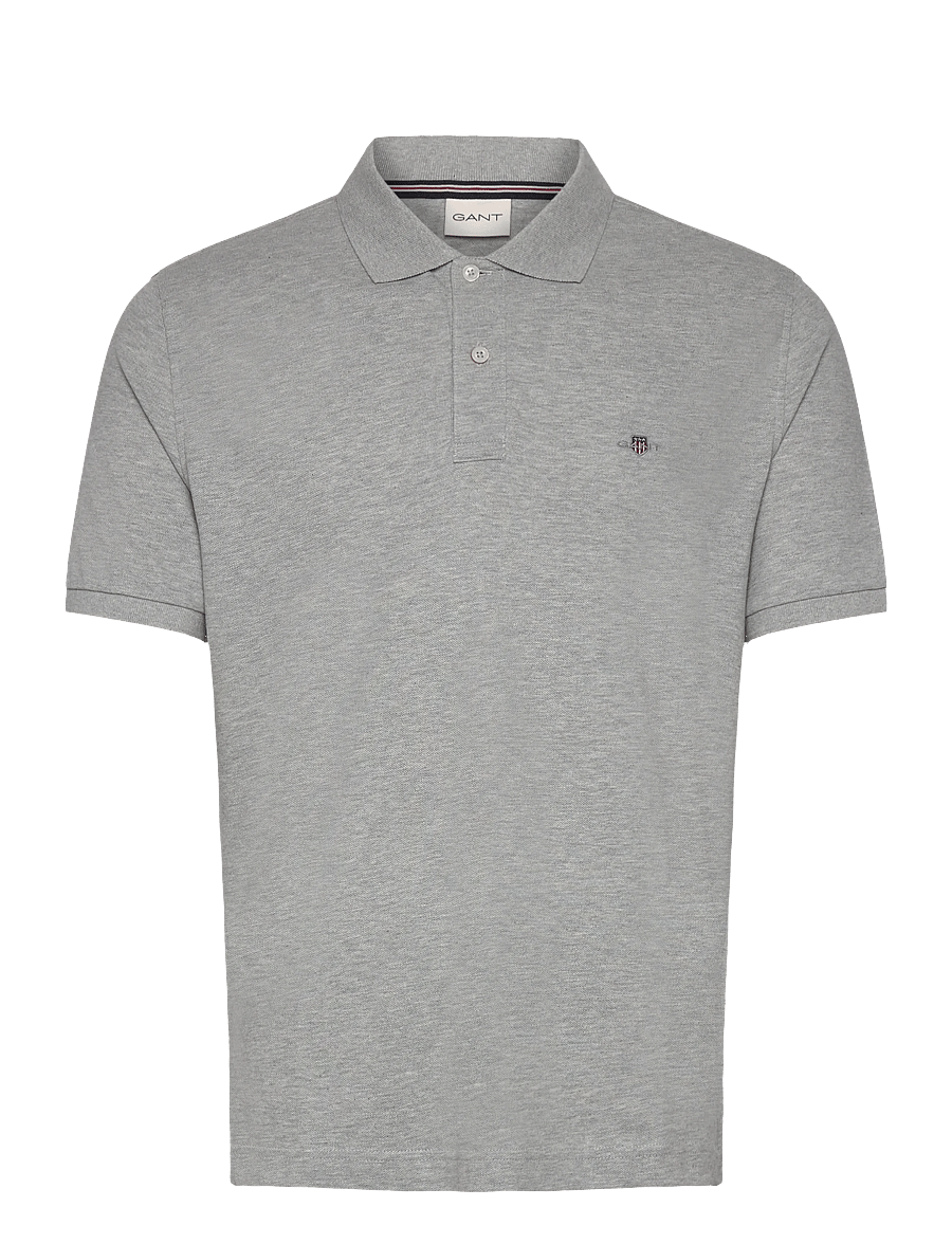 Gant - Logo Polo Shirt - short-sleeved polos - light grey melange - 0
