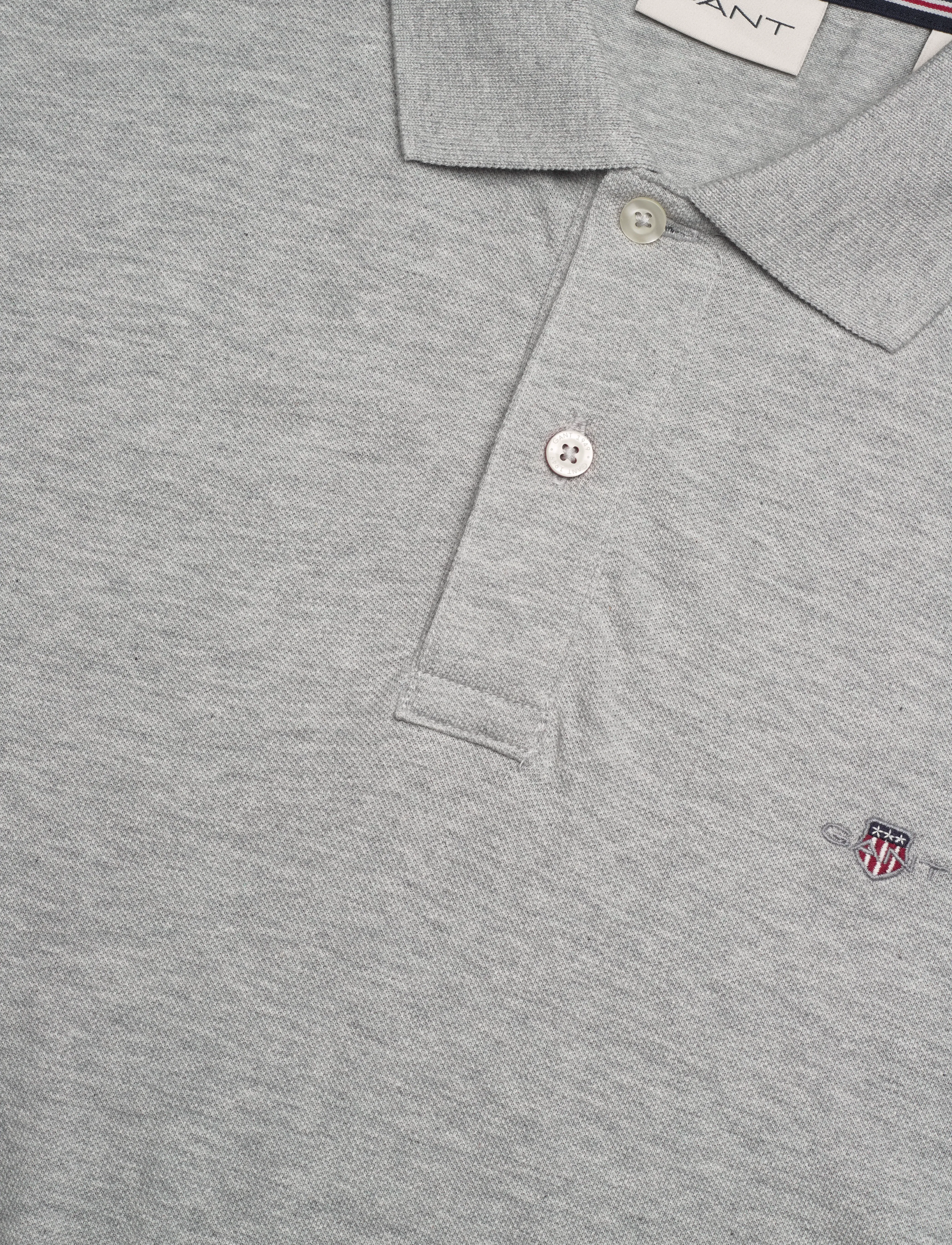 Gant - SHIELD LOGO SS POLO - krótki rękaw - light grey melange - 2