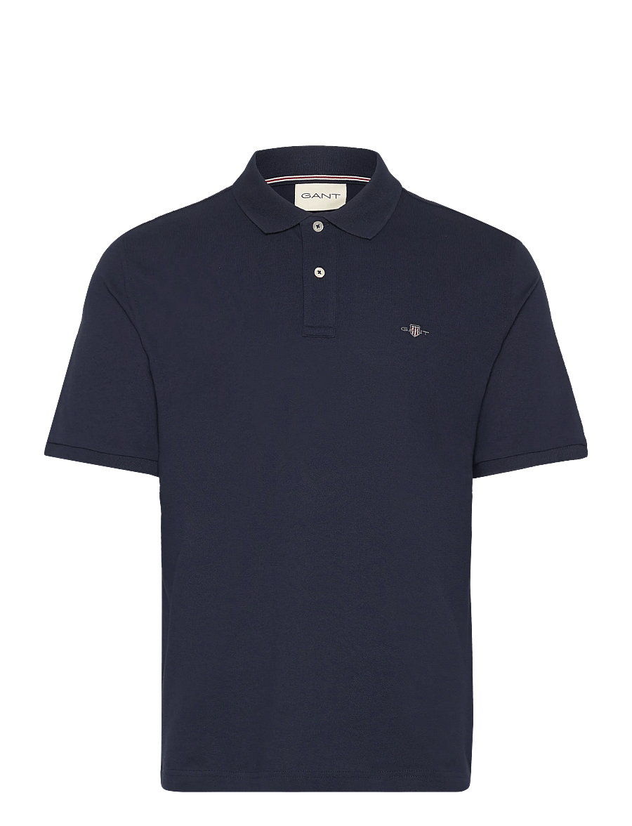 Gant - Logo Polo Shirt - short-sleeved polos - marine - 0