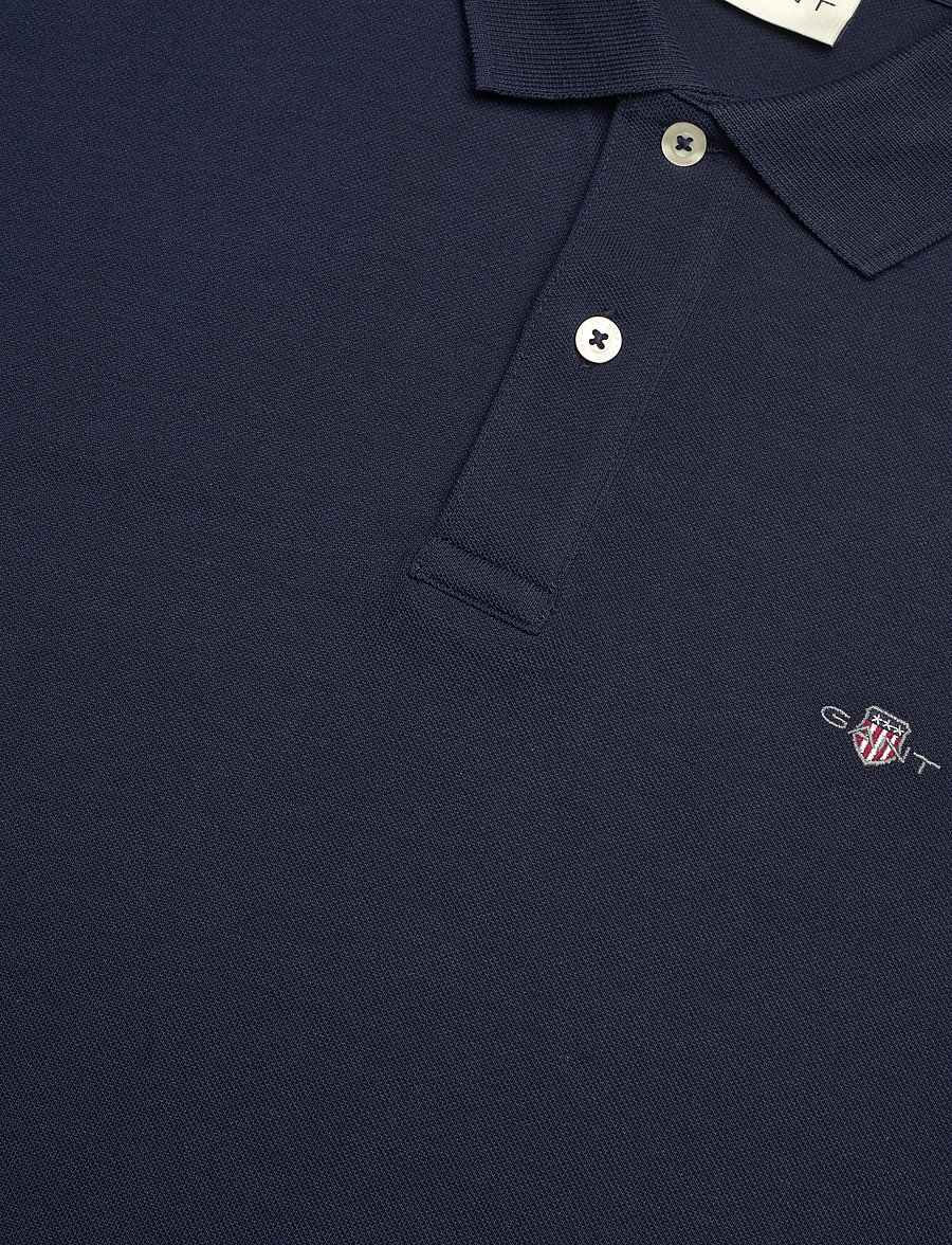 Gant - Logo Polo Shirt - short-sleeved polos - marine - 2