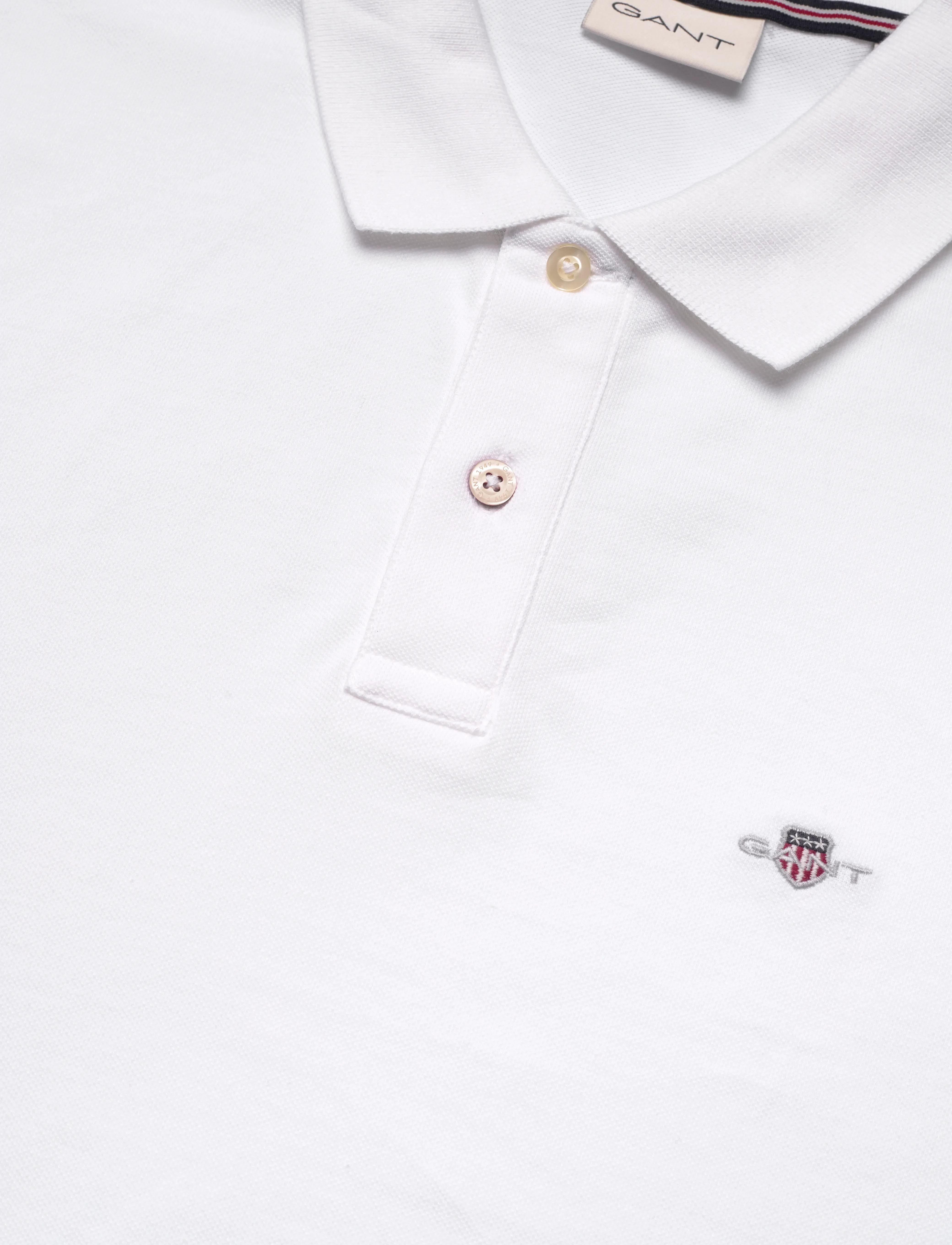Gant - SHIELD LOGO SS POLO - kortærmede poloer - white - 2