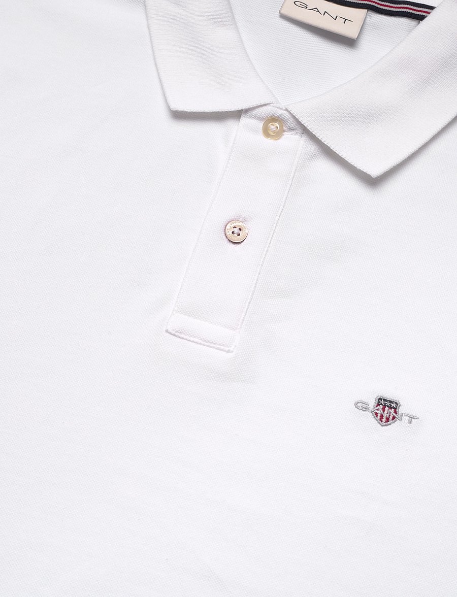 Gant - Logo Polo Shirt - short-sleeved polos - white - 2