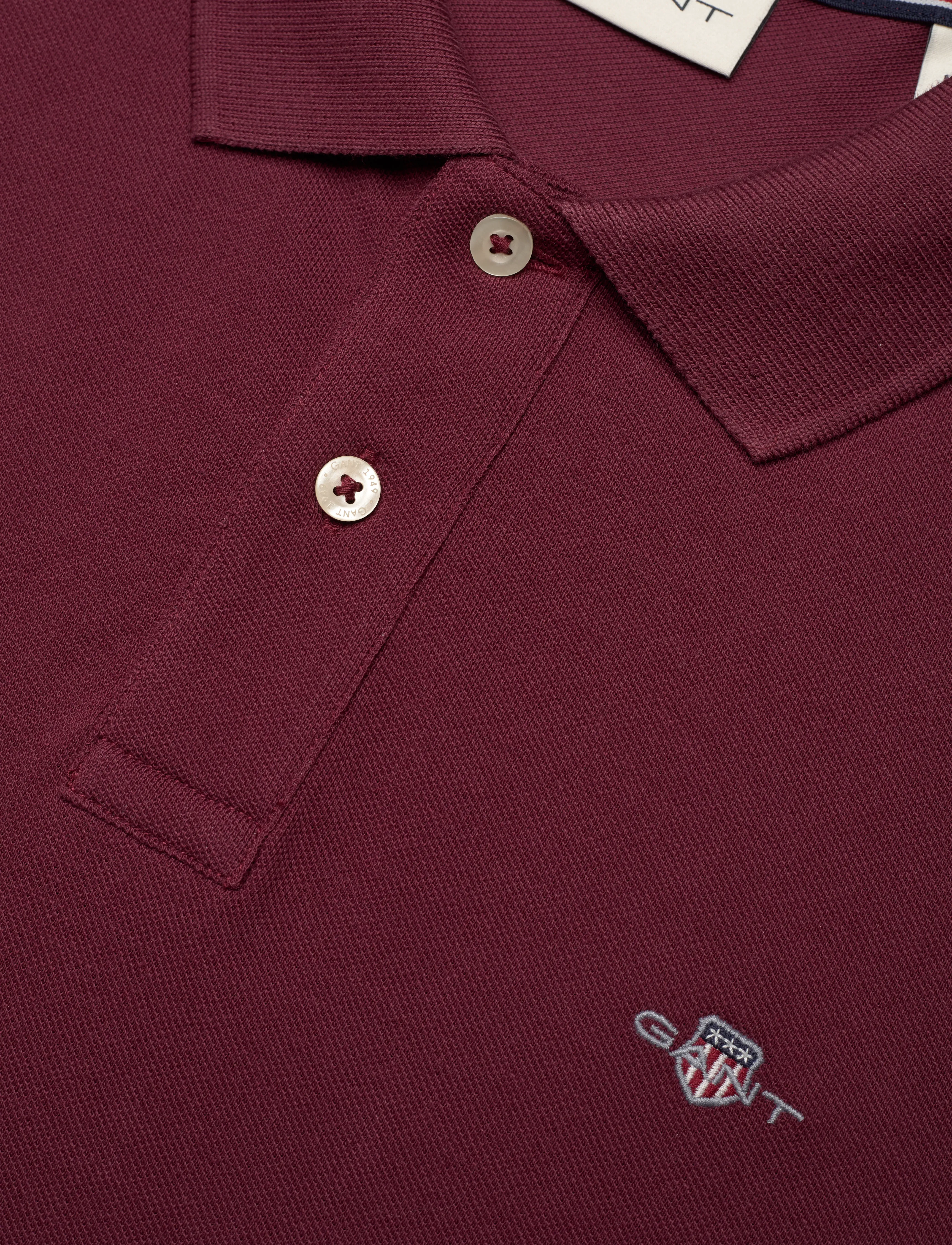 Gant - SHIELD LOGO SS POLO - kortærmede poloer - wine red - 2