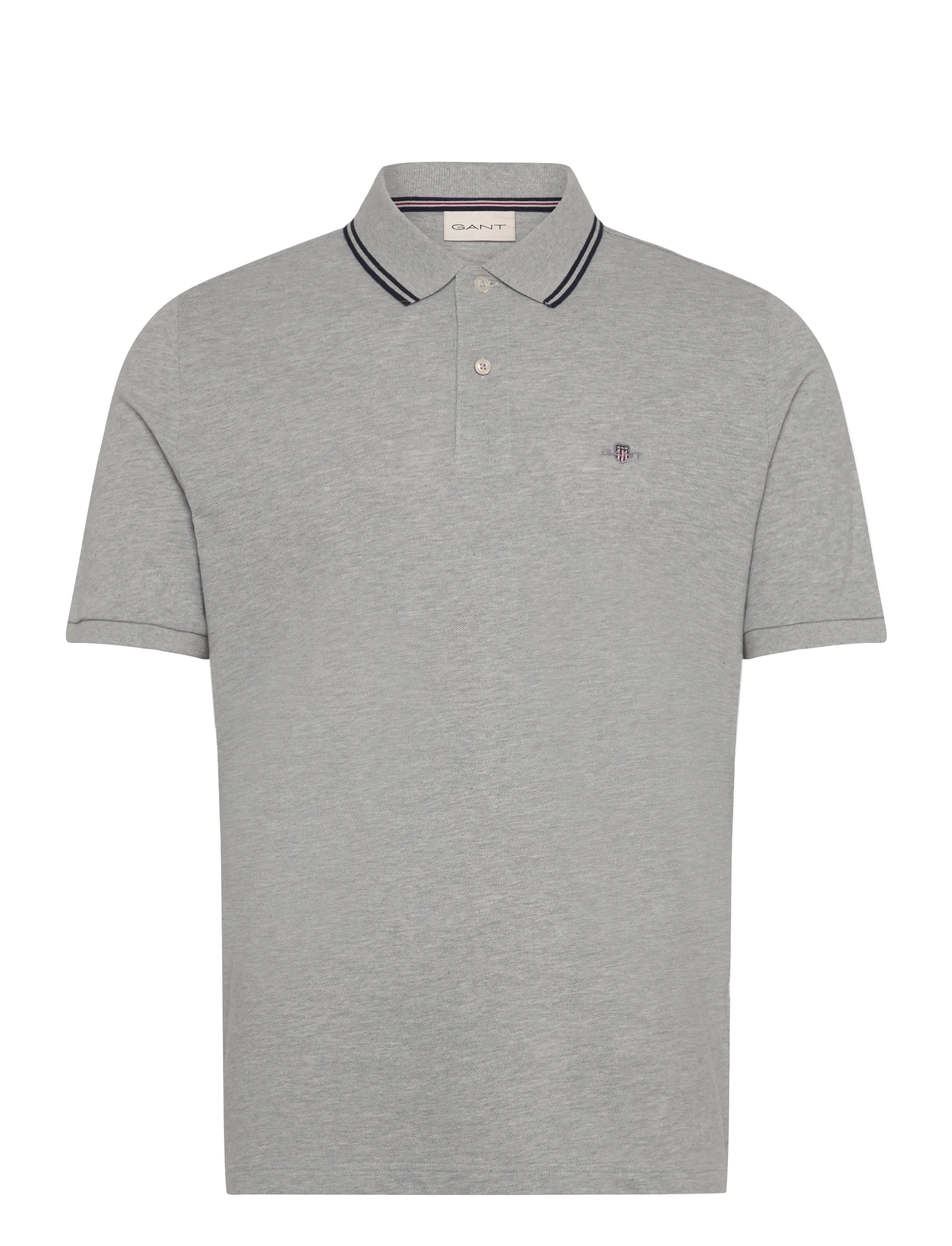 GANT Tipping Collar Ss Polo Grau - L - Herren