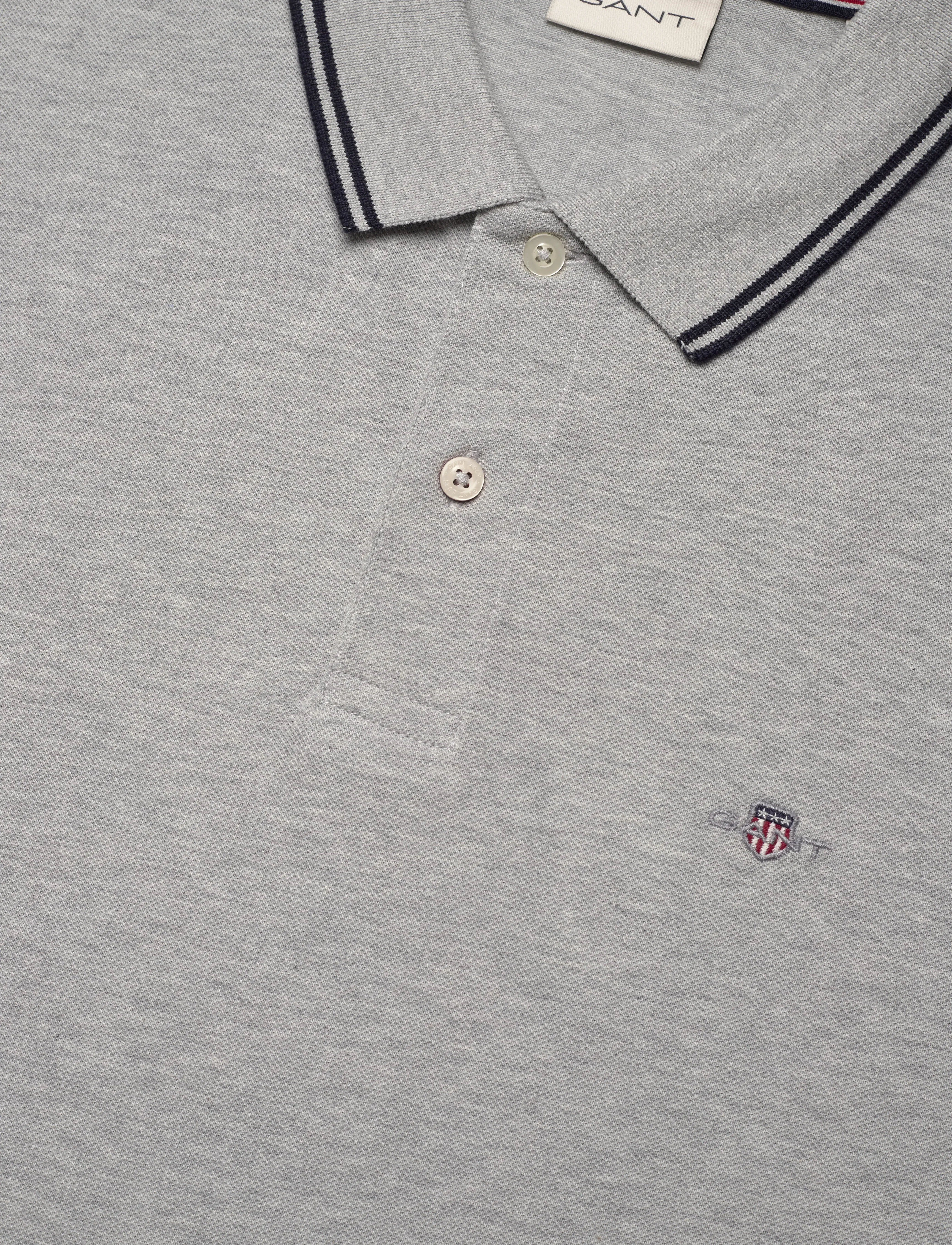 Gant - TIPPING COLLAR SS POLO - kortærmede poloer - light grey melange - 2