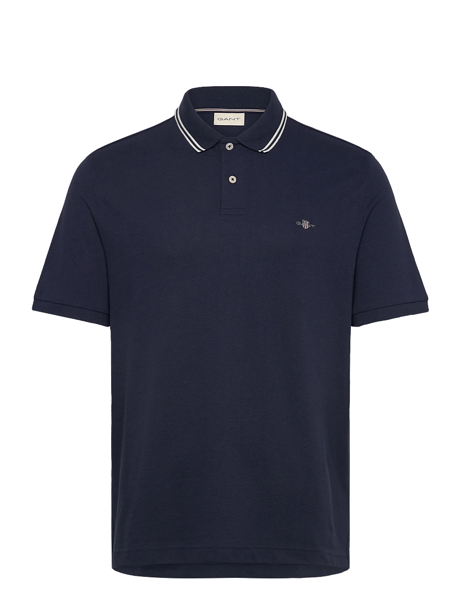 Gant - TIPPING COLLAR SS POLO - short-sleeved polos - marine - 0