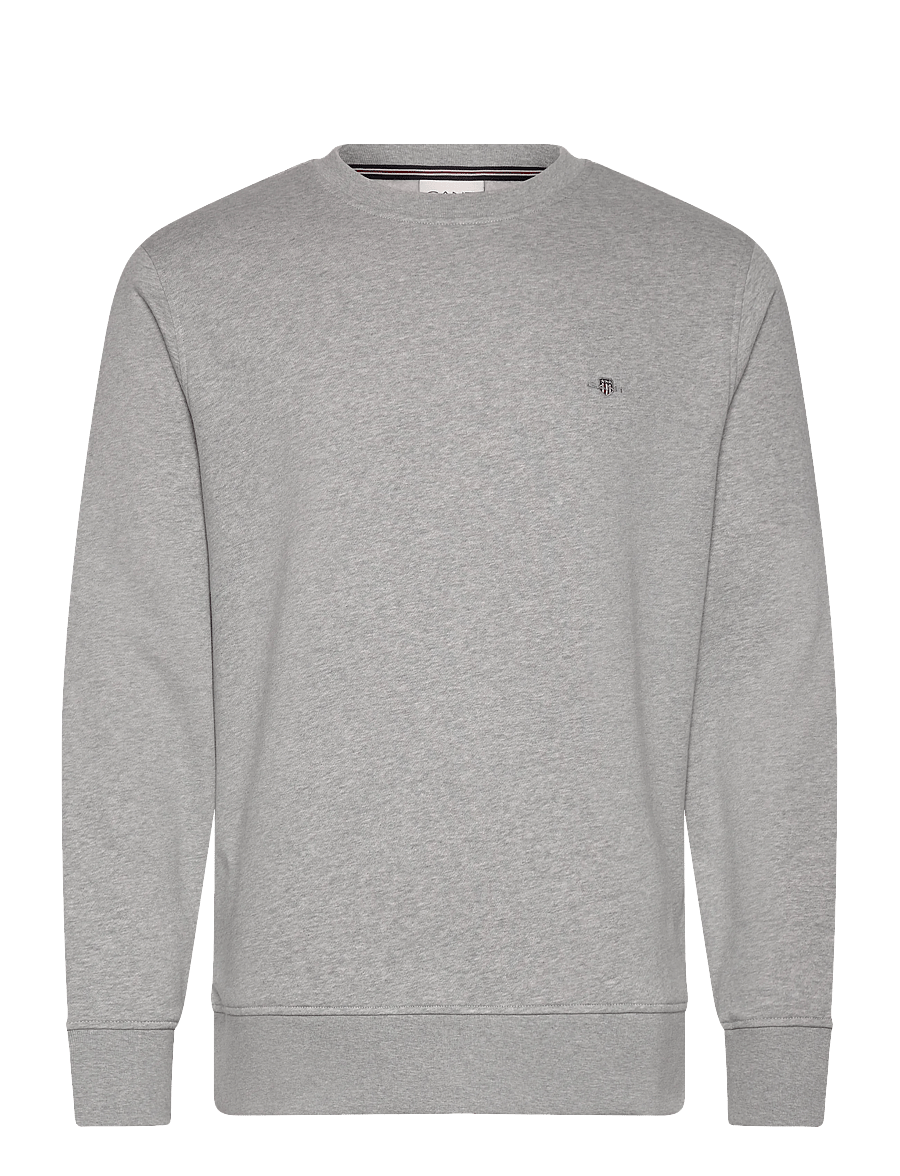 Gant - SHIELD LOGO CNECK - sweatshirts - light grey melange - 0