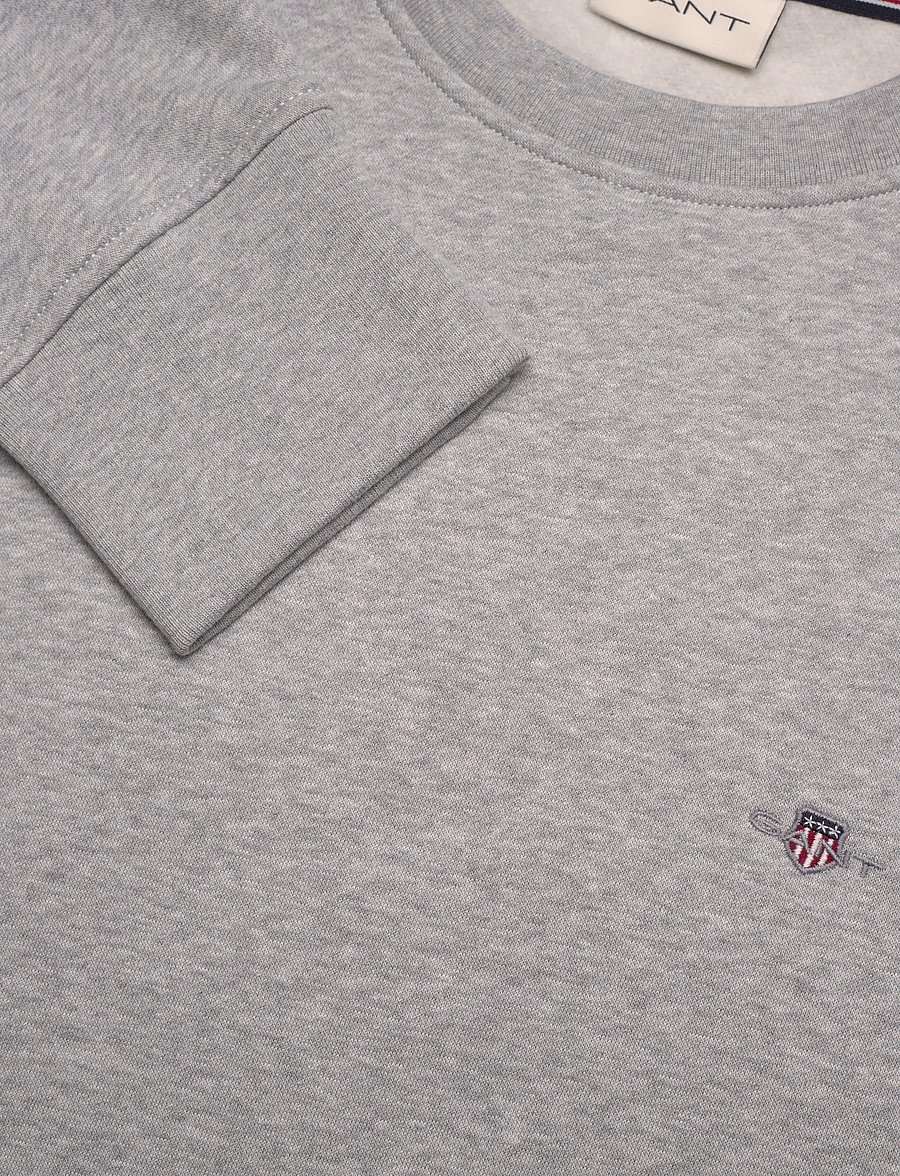 Gant - SHIELD LOGO CNECK - sweatshirts - light grey melange - 2