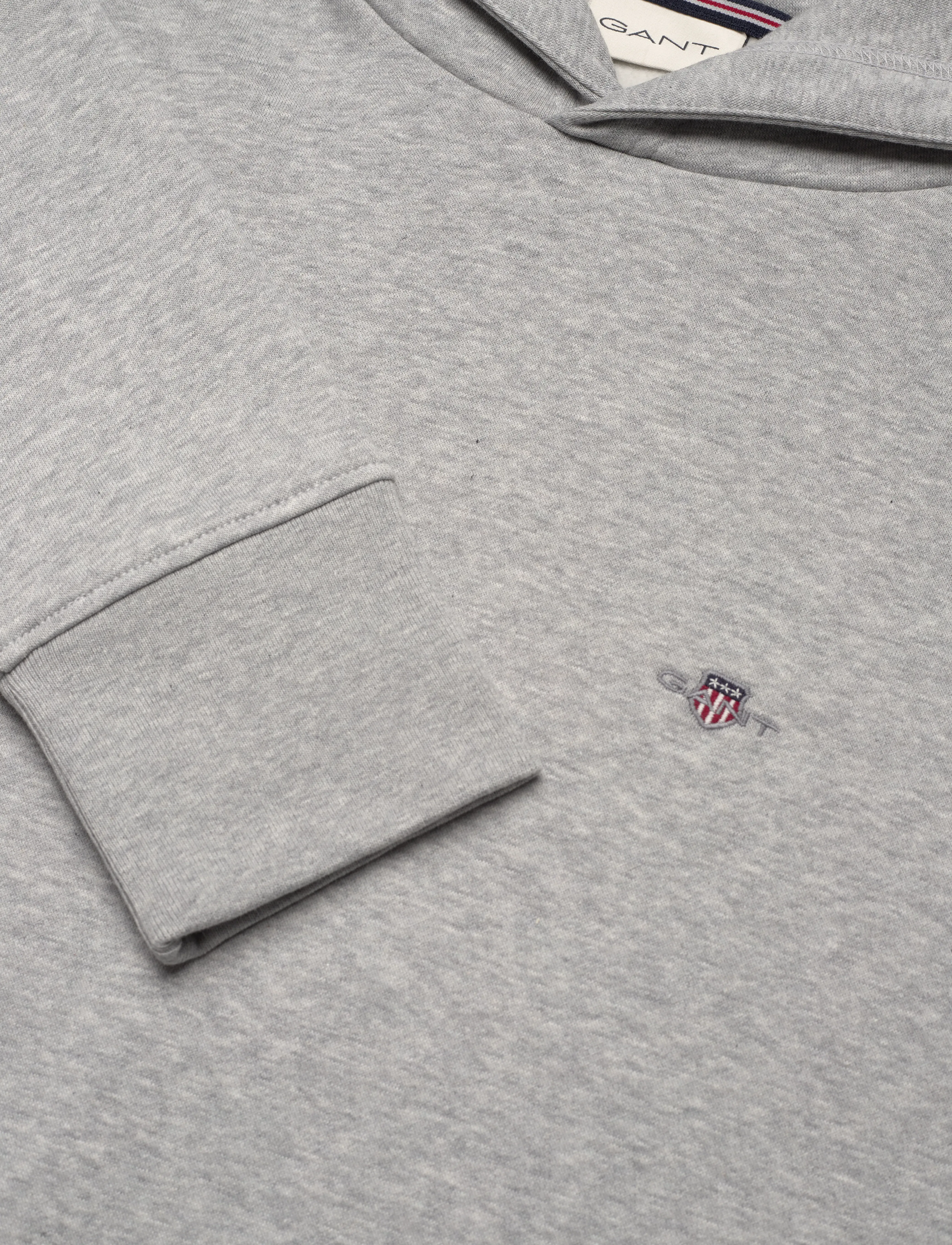 Gant - SHIELD LOGO HOODIE - sweatshirts - light grey melange - 2
