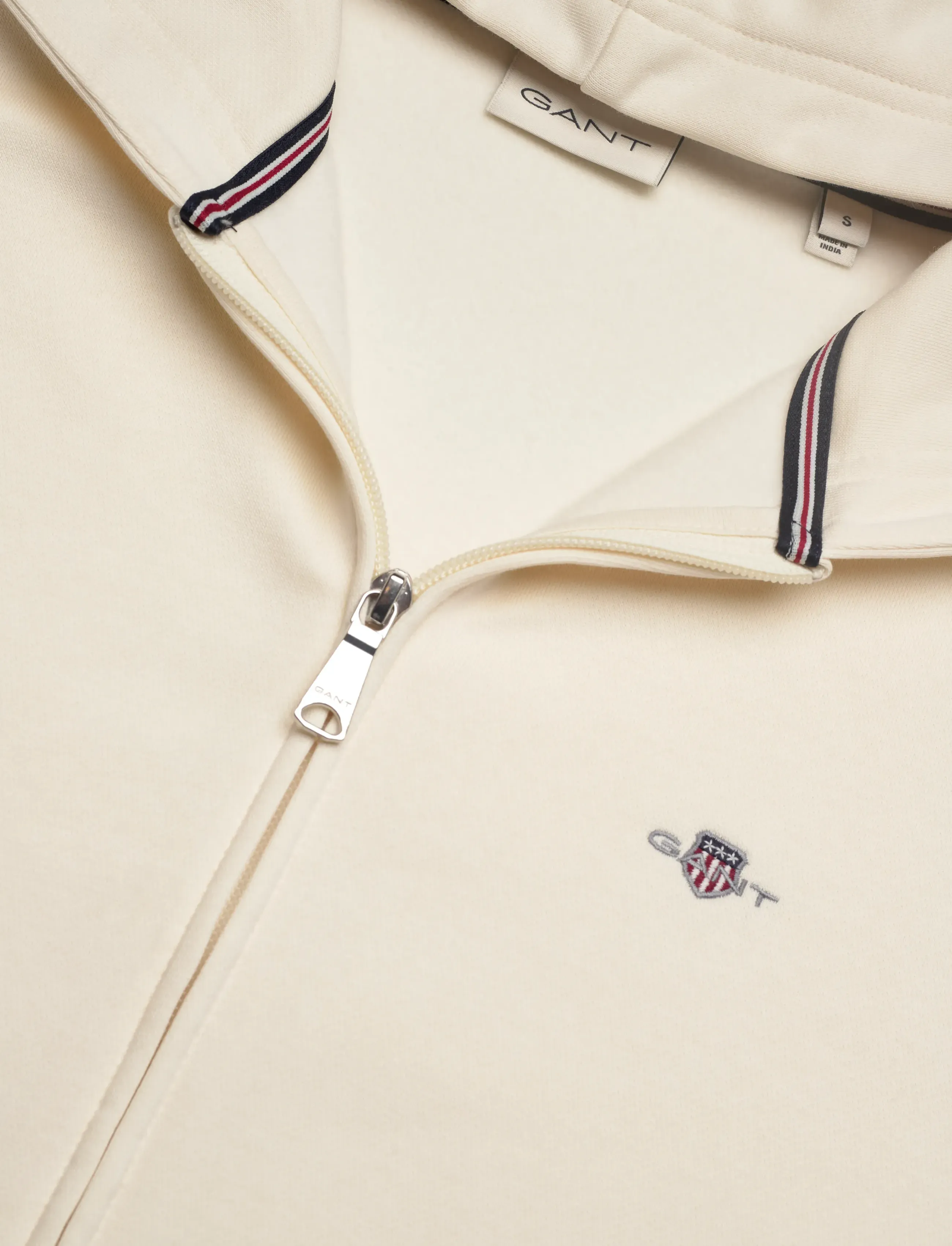 Gant - SHIELD LOGO ZIP HOODIE - sweatshirts - cream - 2