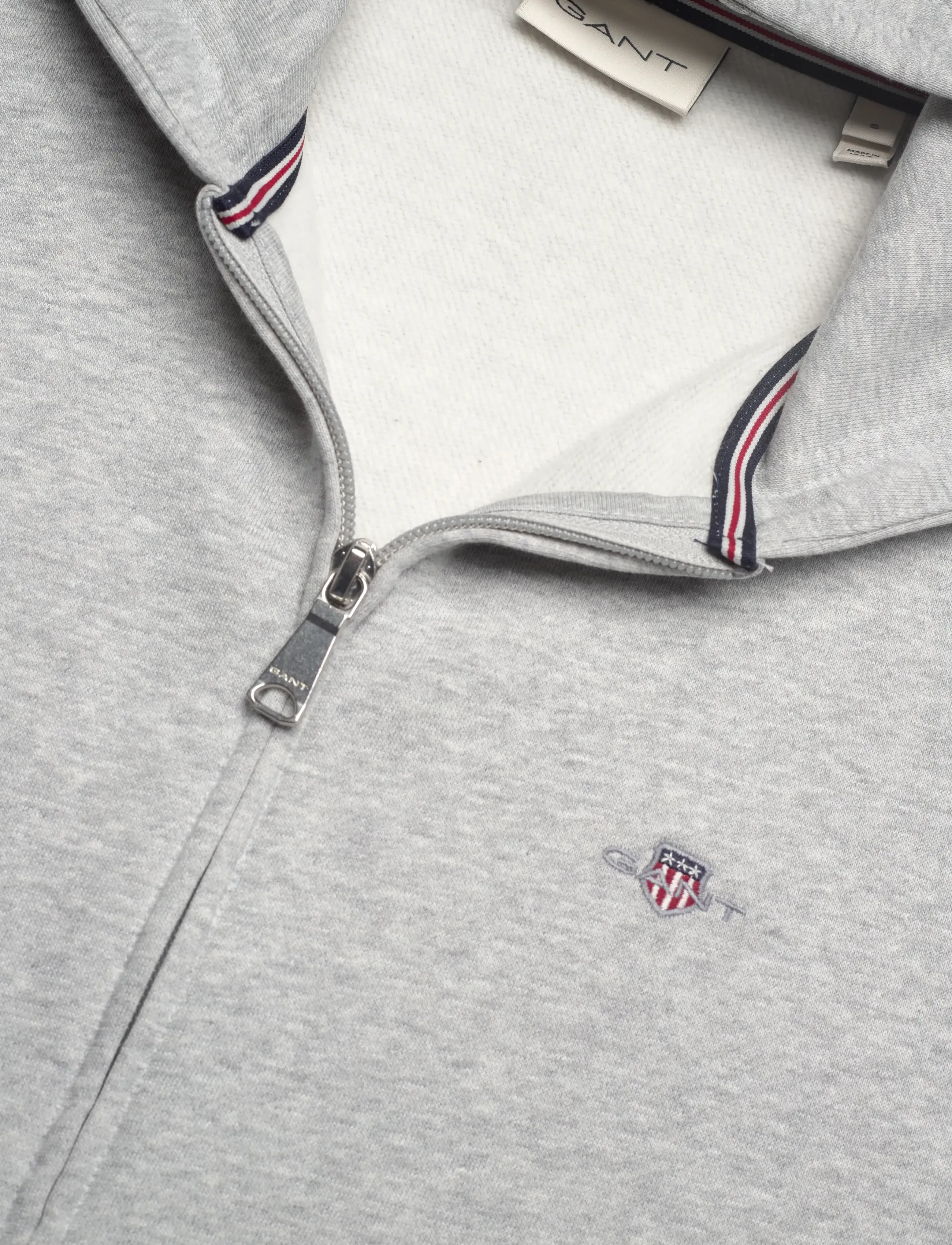 Gant - SHIELD LOGO ZIP HOODIE - sweatshirts - light grey melange - 2