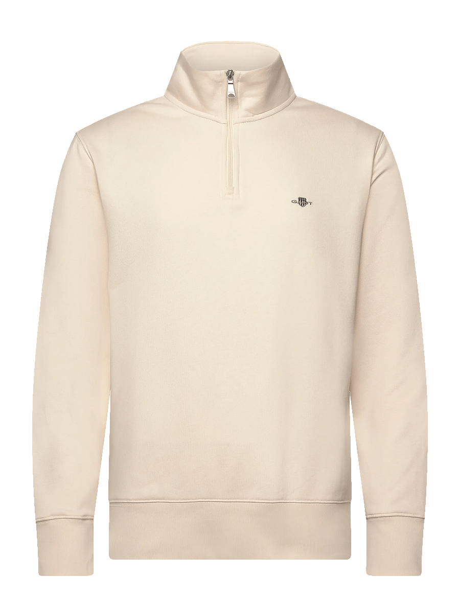 Gant - Shield Logo Half-Zip Sweatshirt - sweatshirts - cream - 0