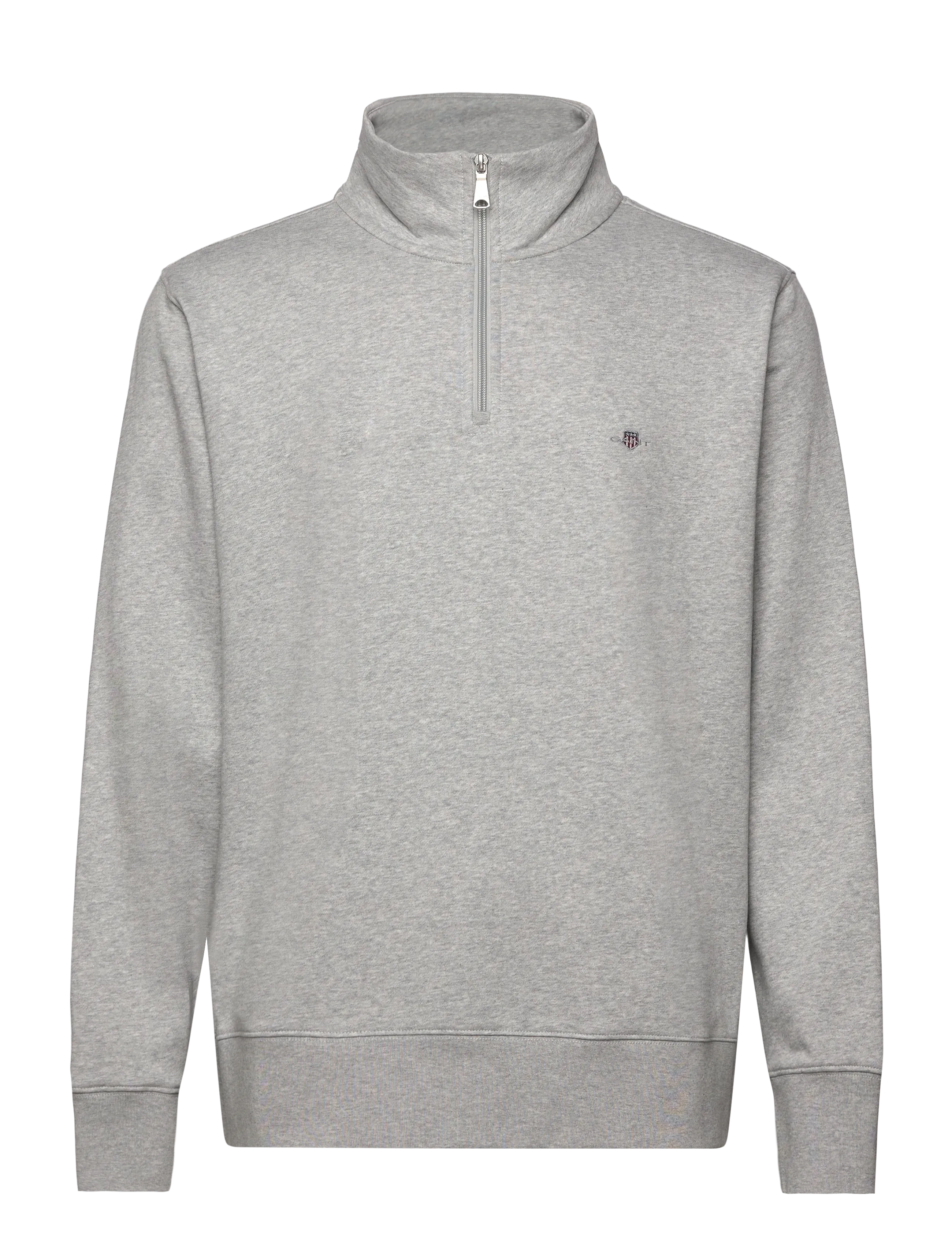 GANT SHIELD LOGO HALF ZIP SWEAT - Kleidung - LIGHT GREY MELANGE / grey