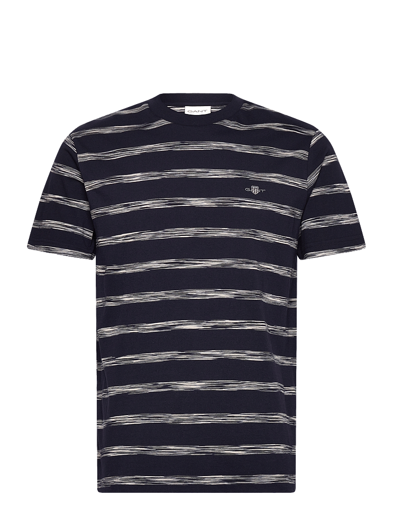 GANT - STRIPED SS T-SHIRT - kurzärmelig - evening blue - 0