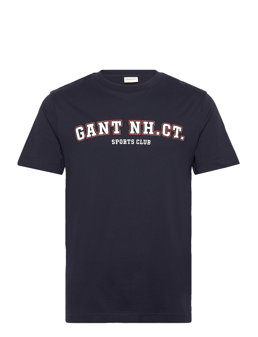 Gant - GRAPHIC SS T-SHIRT - short-sleeved t-shirts - evening blue - 0