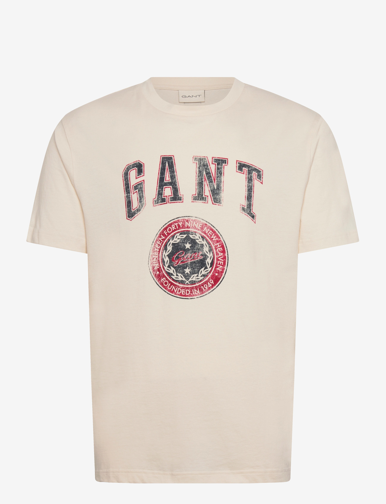 GANT - GRAPHIC SS T-SHIRT - lühikeste varrukatega t-särgid - cream - 0