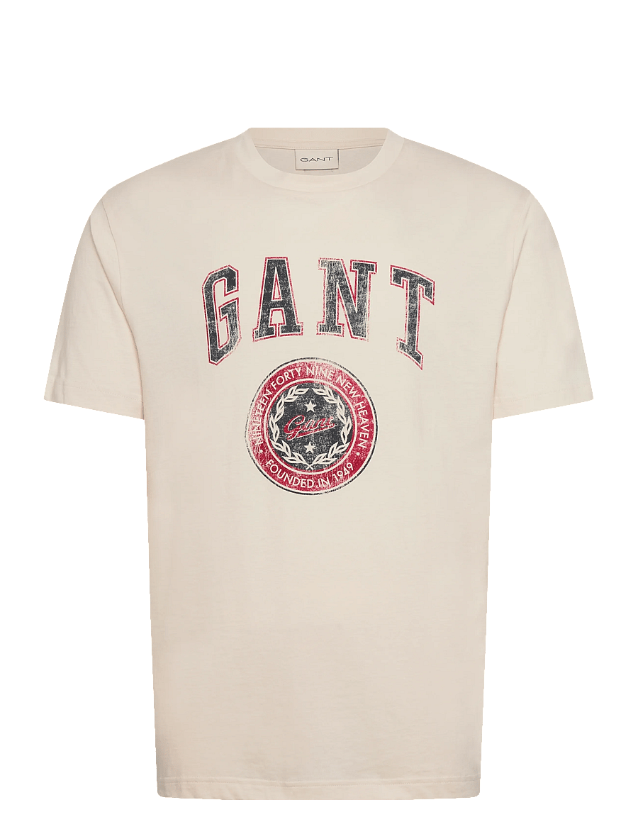 Gant - GRAPHIC SS T-SHIRT - kortærmede t-shirts - cream - 0
