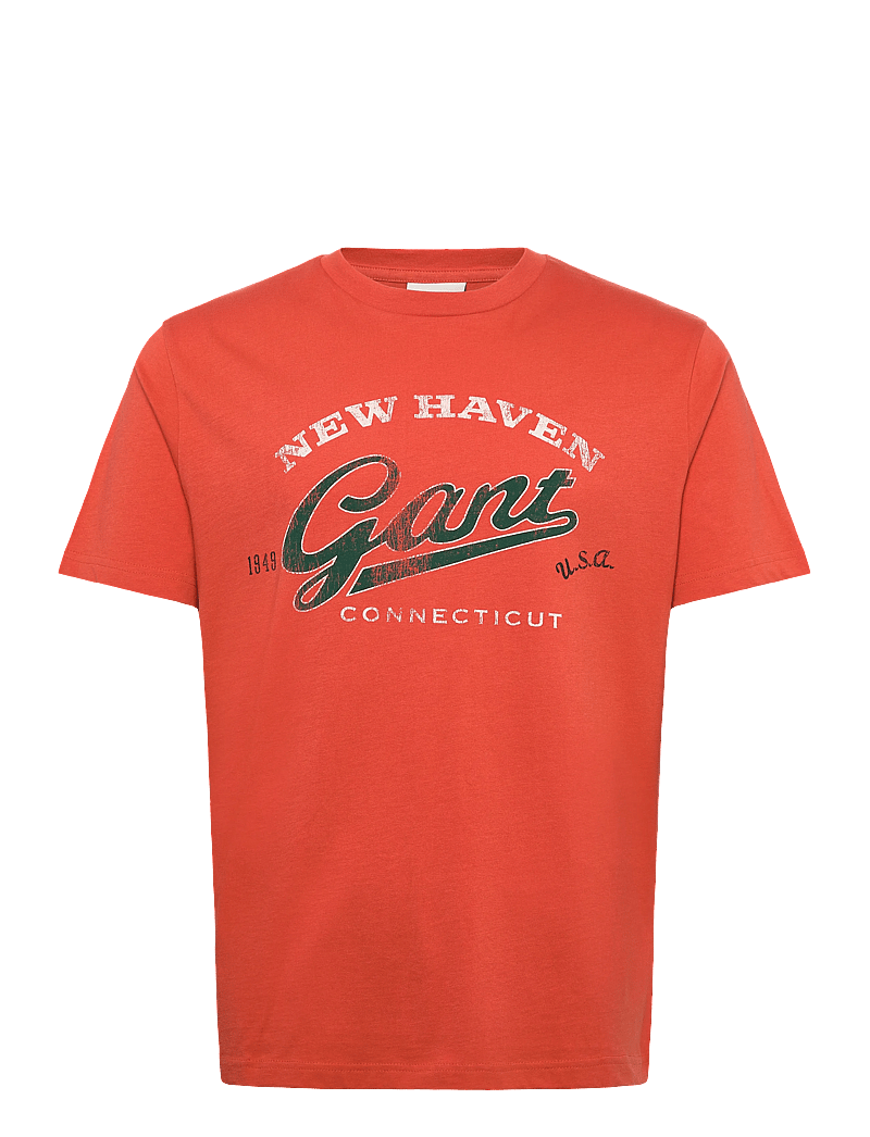 GANT - GRAPHIC SS T-SHIRT - kortärmade t-shirts - deep orange - 0