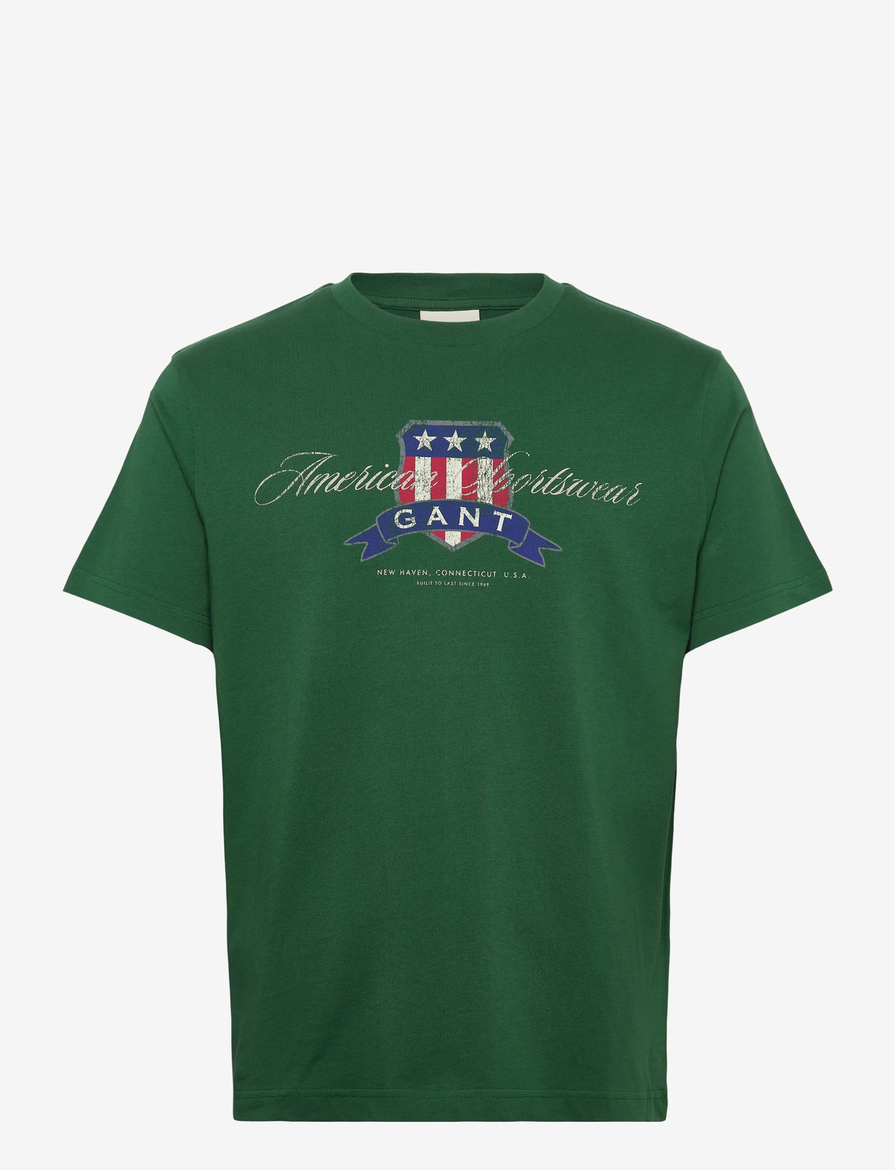 GANT - GRAPHIC SS T-SHIRT - kortærmede t-shirts - forest green - 0