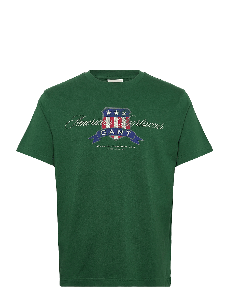 Gant - GRAPHIC SS T-SHIRT - t-shirts à manches courtes - forest green - 0