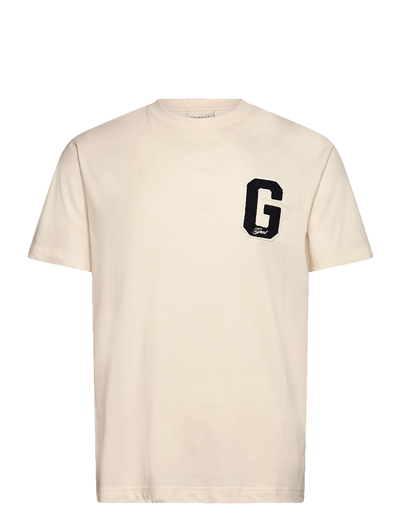 GANT - G BADGE SS T-SHIRT - kurzärmelig - cream - 0