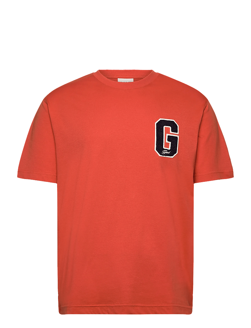 GANT - G BADGE SS T-SHIRT - kortärmade t-shirts - deep orange - 0