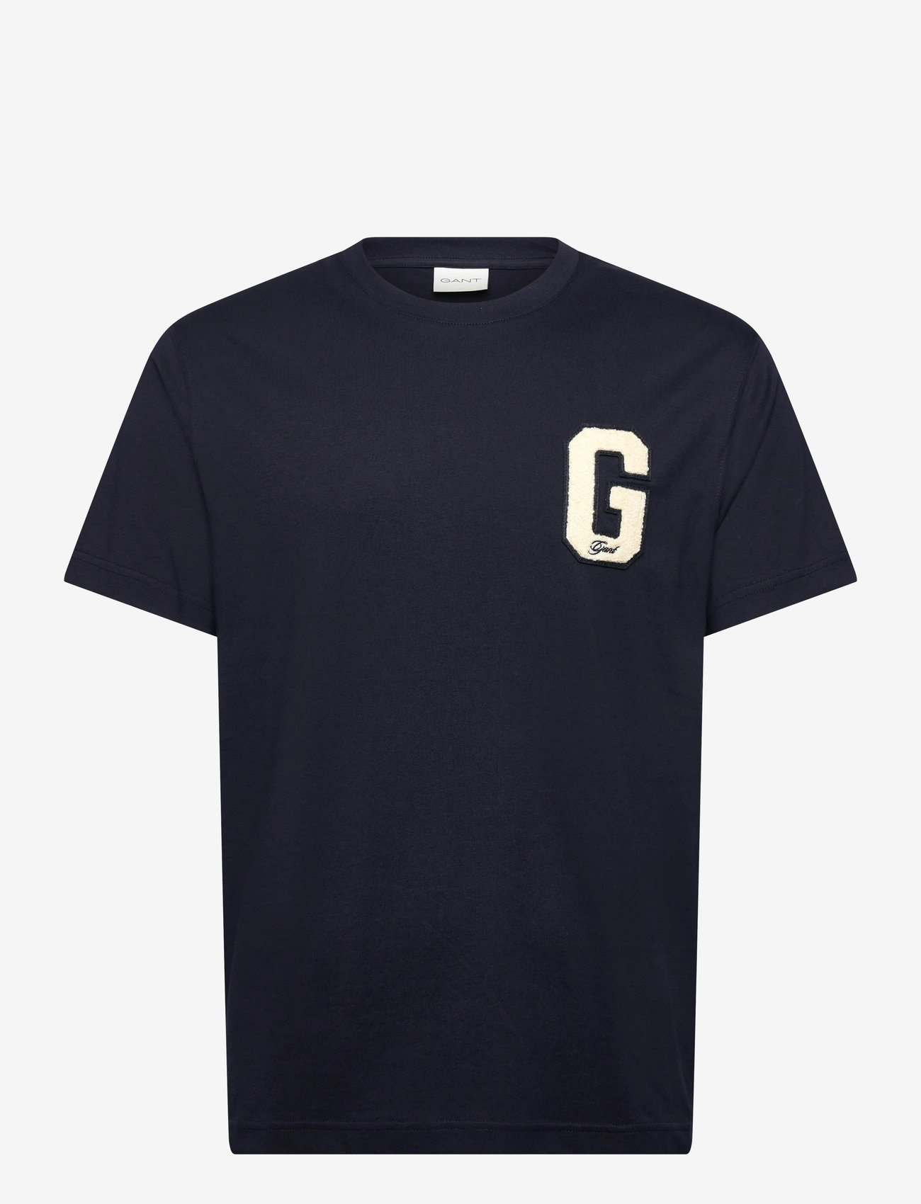 GANT - G BADGE SS T-SHIRT - kortärmade t-shirts - evening blue - 0