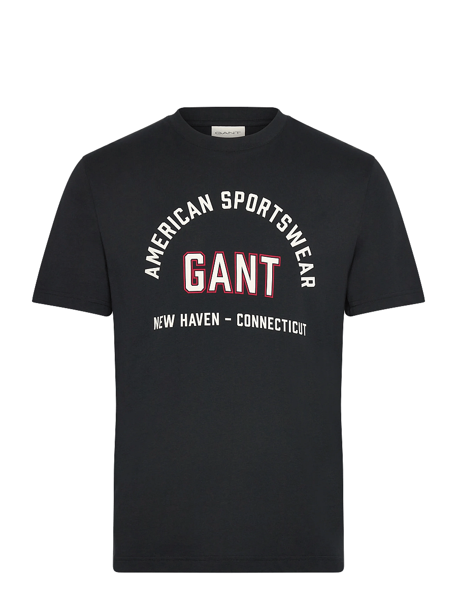Gant - PRINTED GRAPHIC SS T-SHIRT - kurzärmelig - black - 0