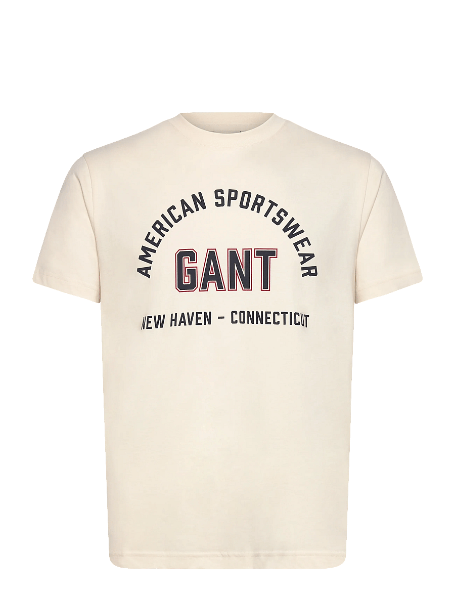 Gant - PRINTED GRAPHIC SS T-SHIRT - t-shirts à manches courtes - cream - 0