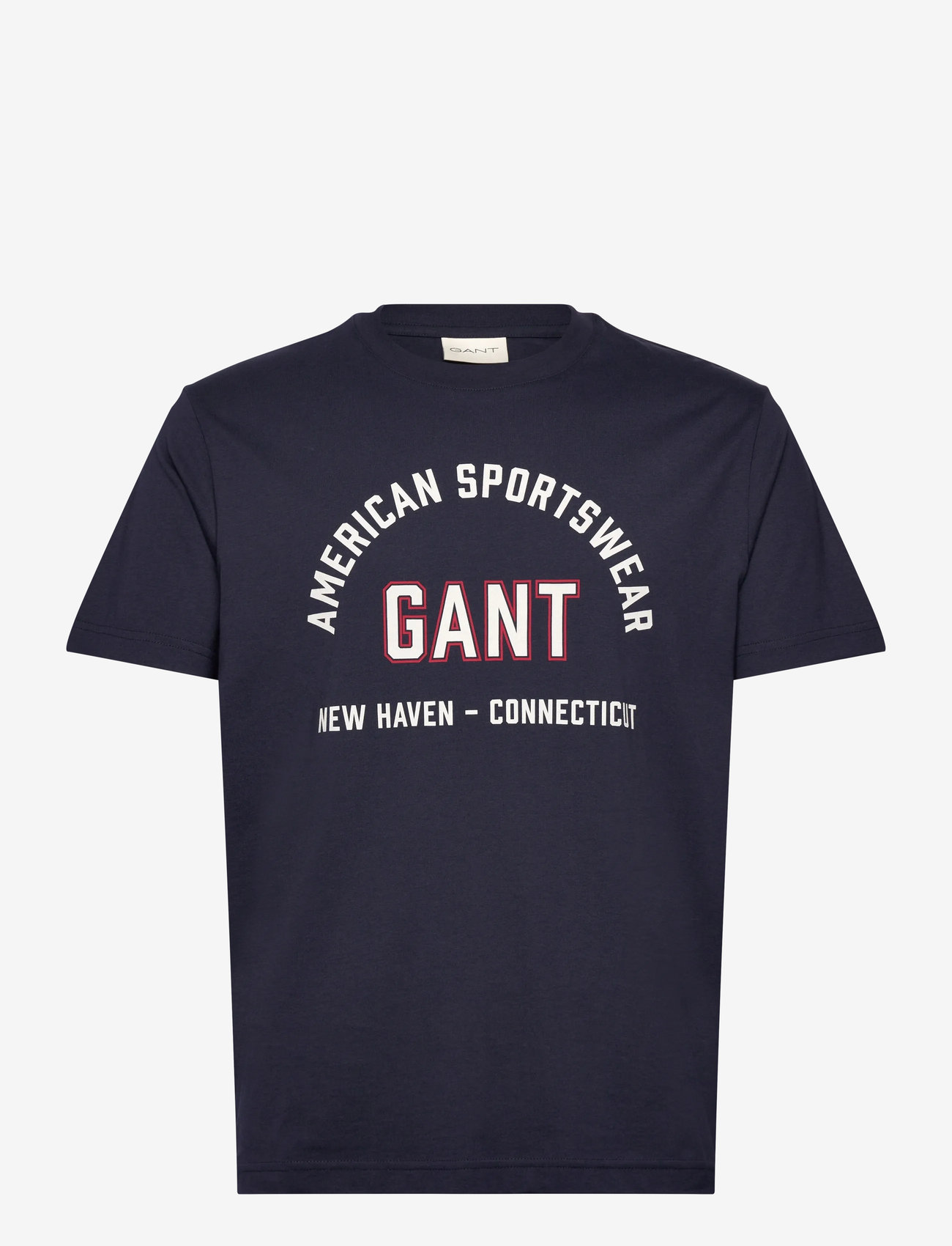 GANT - PRINTED GRAPHIC SS T-SHIRT - kortærmede t-shirts - evening blue - 0