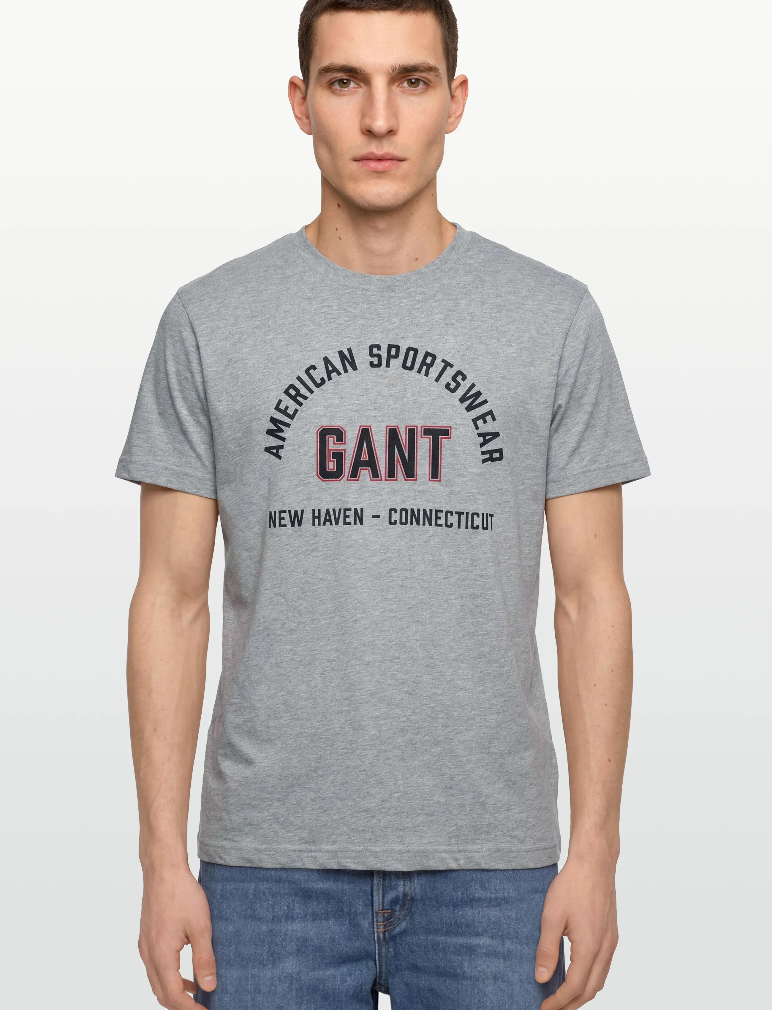 Gant - PRINTED GRAPHIC SS T-SHIRT - laveste priser - grey melange - 3