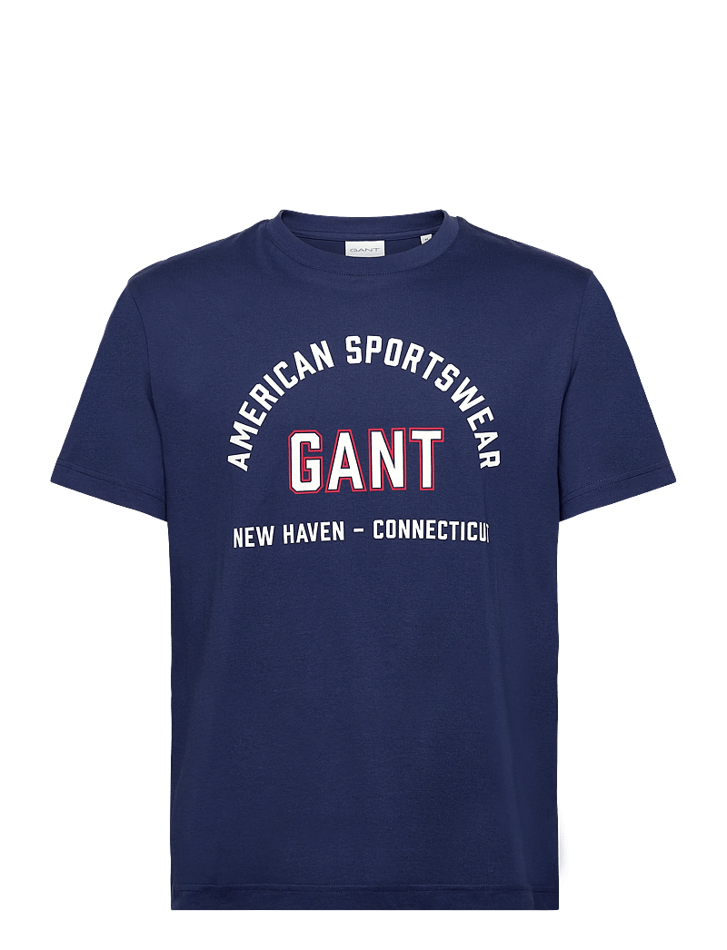 GANT - PRINTED GRAPHIC SS T-SHIRT - kortärmade t-shirts - persian blue - 0