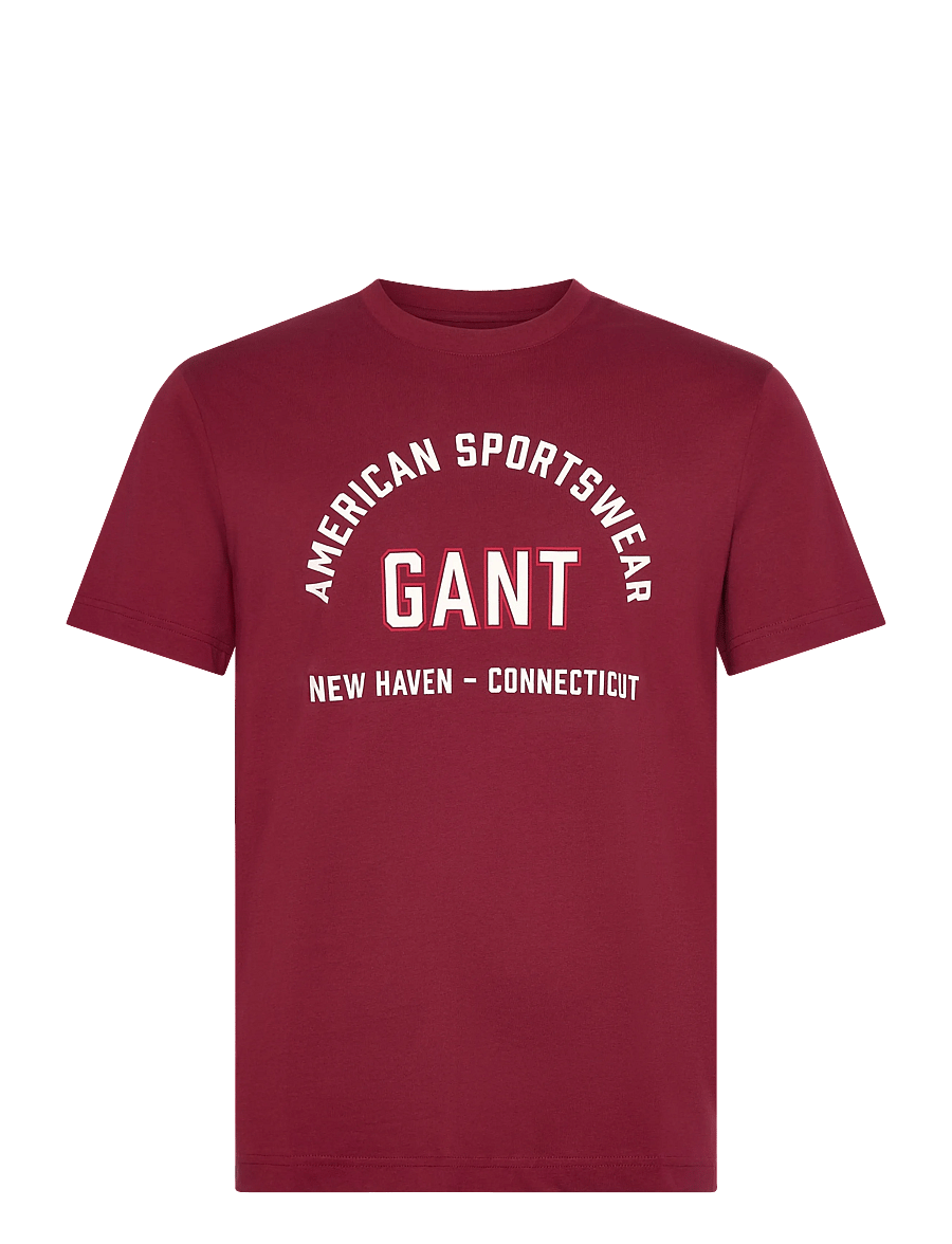 Gant - PRINTED GRAPHIC SS T-SHIRT - kortærmede t-shirts - plumped red - 0