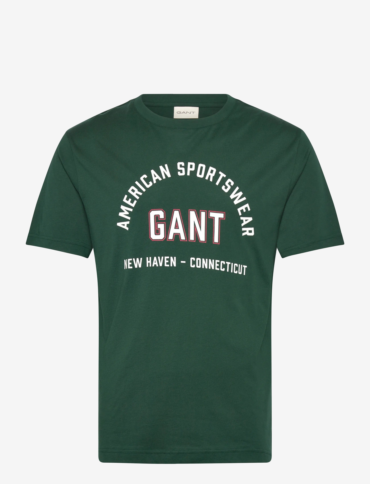 GANT - PRINTED GRAPHIC SS T-SHIRT - kortärmade t-shirts - tartan green - 0