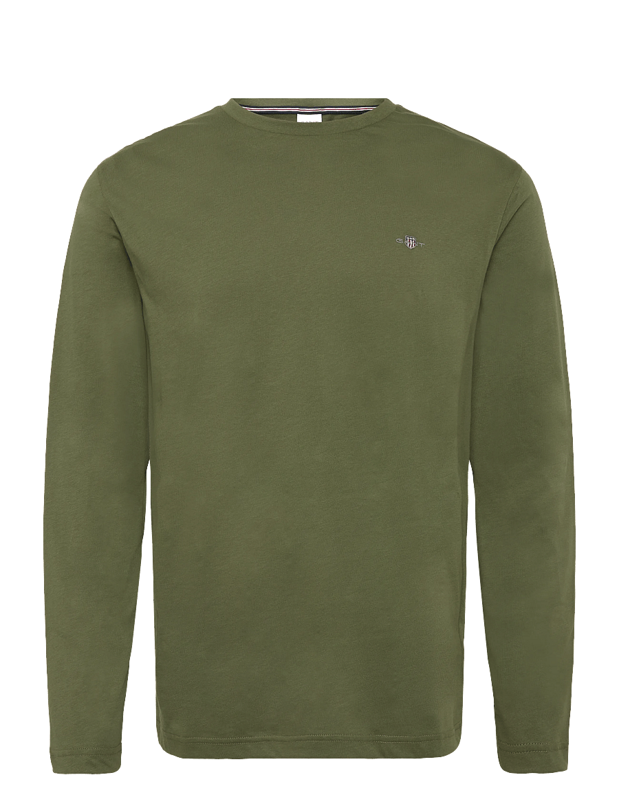 Gant - SHIELD LOGO LS T-SHIRT - langärmelige t-shirts - moss green - 0