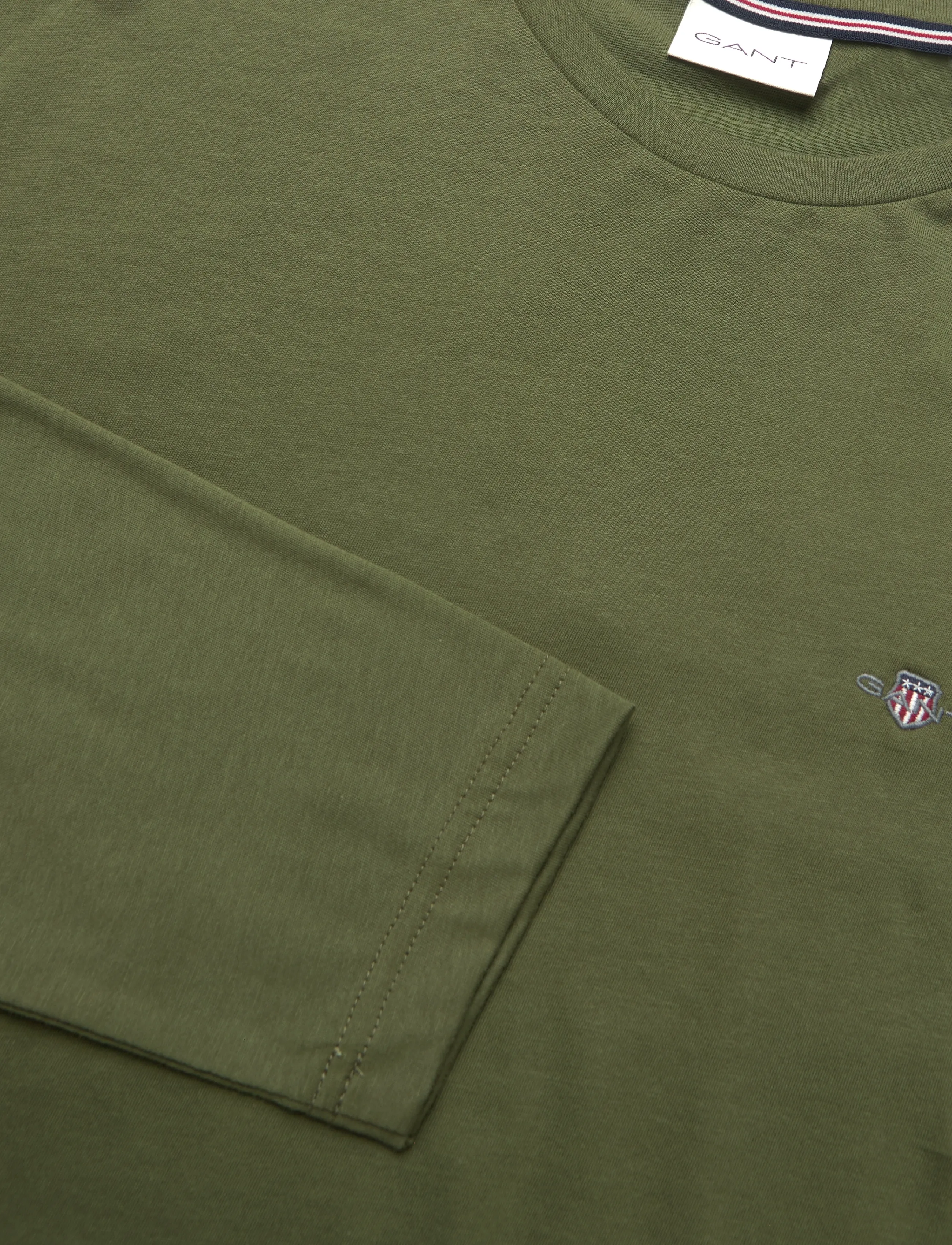 Gant - SHIELD LOGO LS T-SHIRT - langärmelige t-shirts - moss green - 2