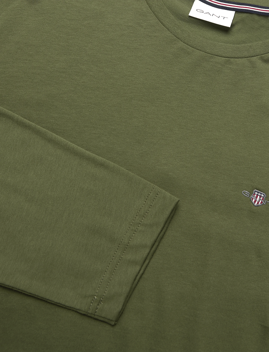 Gant - SHIELD LOGO LS T-SHIRT - langärmelige t-shirts - moss green - 2