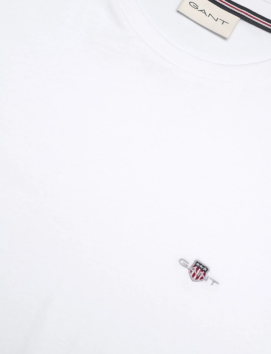 Gant - SHIELD LOGO LS T-SHIRT - pikkade varrukatega t-särgid - white - 2