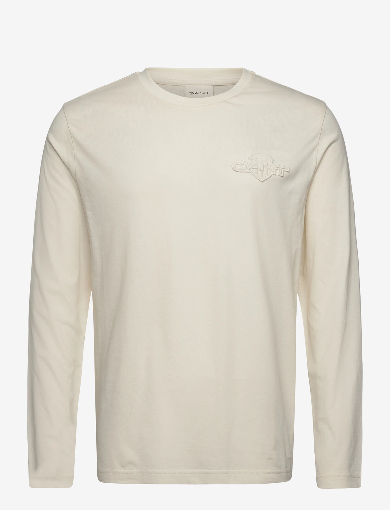 GANT - REG TONAL SHIELD LS T-SHIRT - langærmede t-shirts - cream - 0