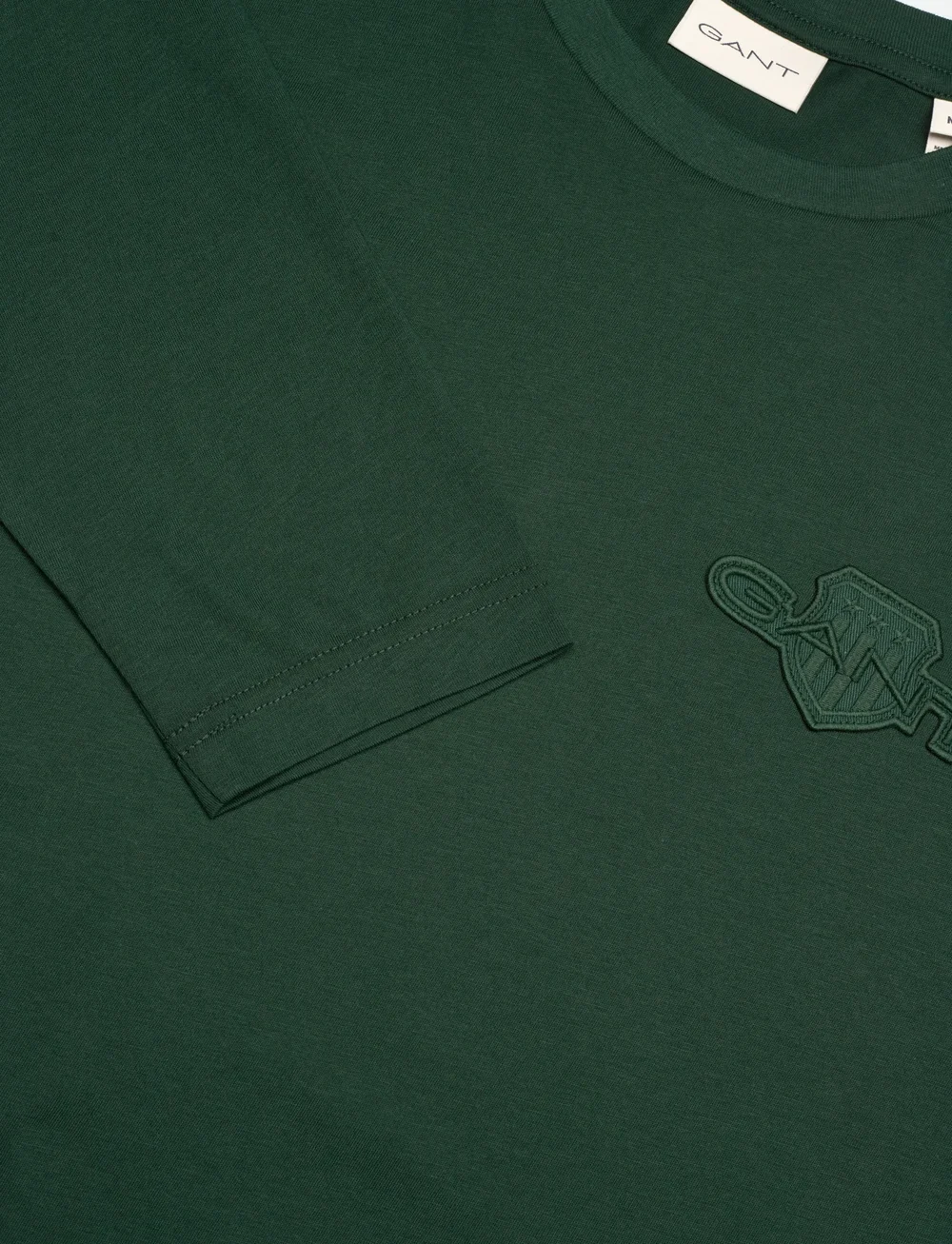 GANT - REG TONAL SHIELD LS T-SHIRT - pikkade varrukatega t-särgid - tartan green - 2