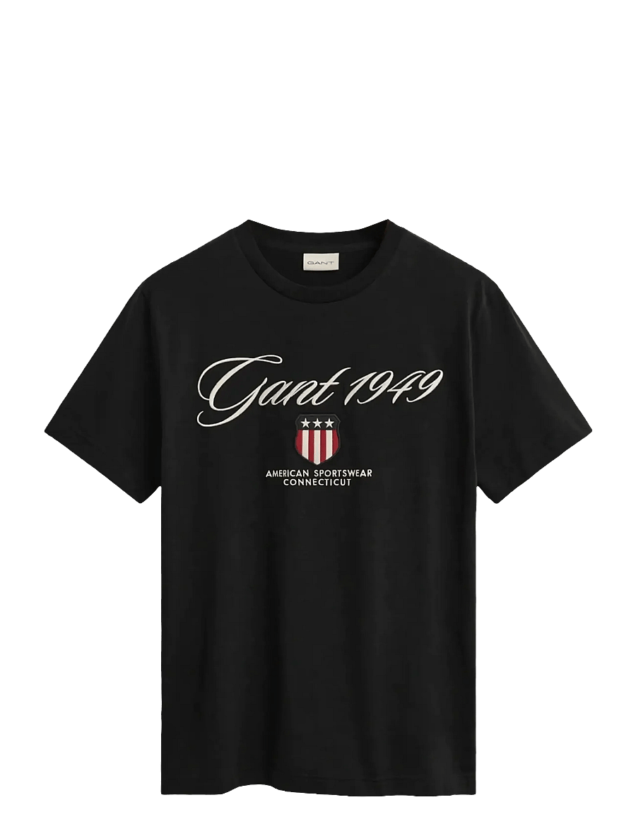Gant - GRAPHIC SS T-SHIRT - kortærmede t-shirts - black - 1