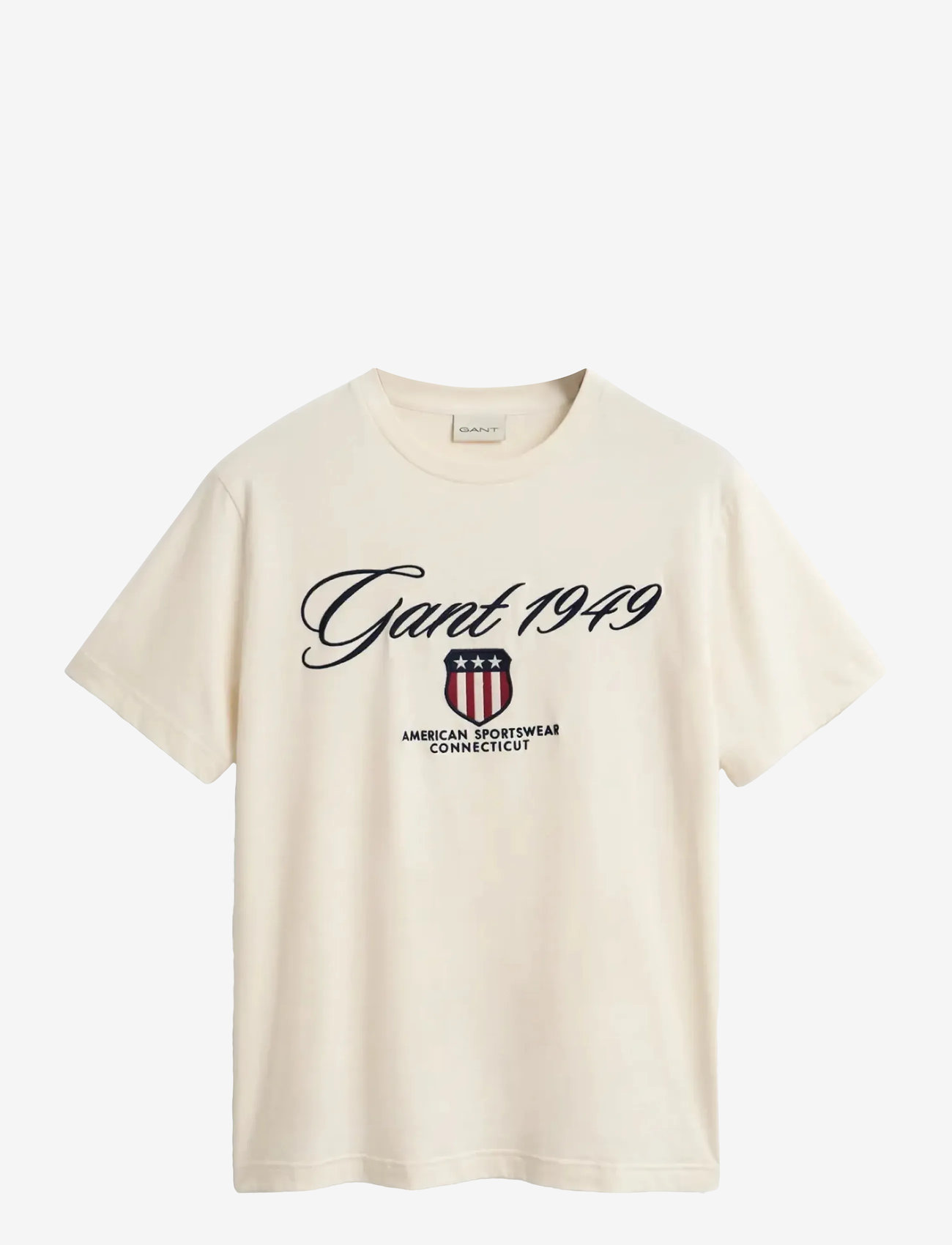 GANT - GRAPHIC SS T-SHIRT - lühikeste varrukatega t-särgid - cream - 1