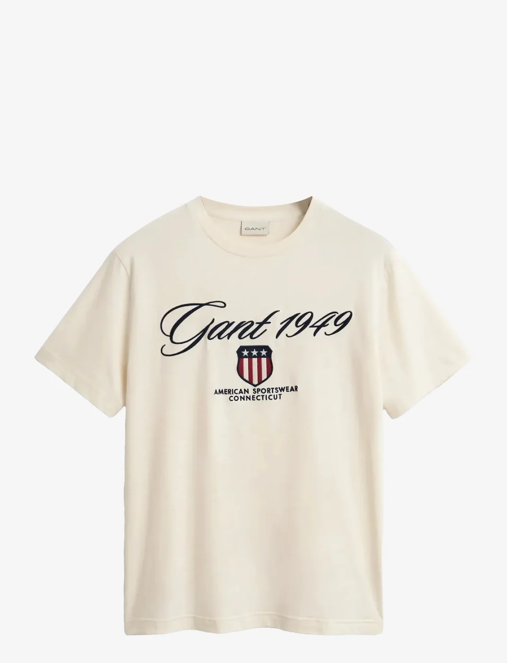 GANT - GRAPHIC SS T-SHIRT - short-sleeved t-shirts - cream - 1