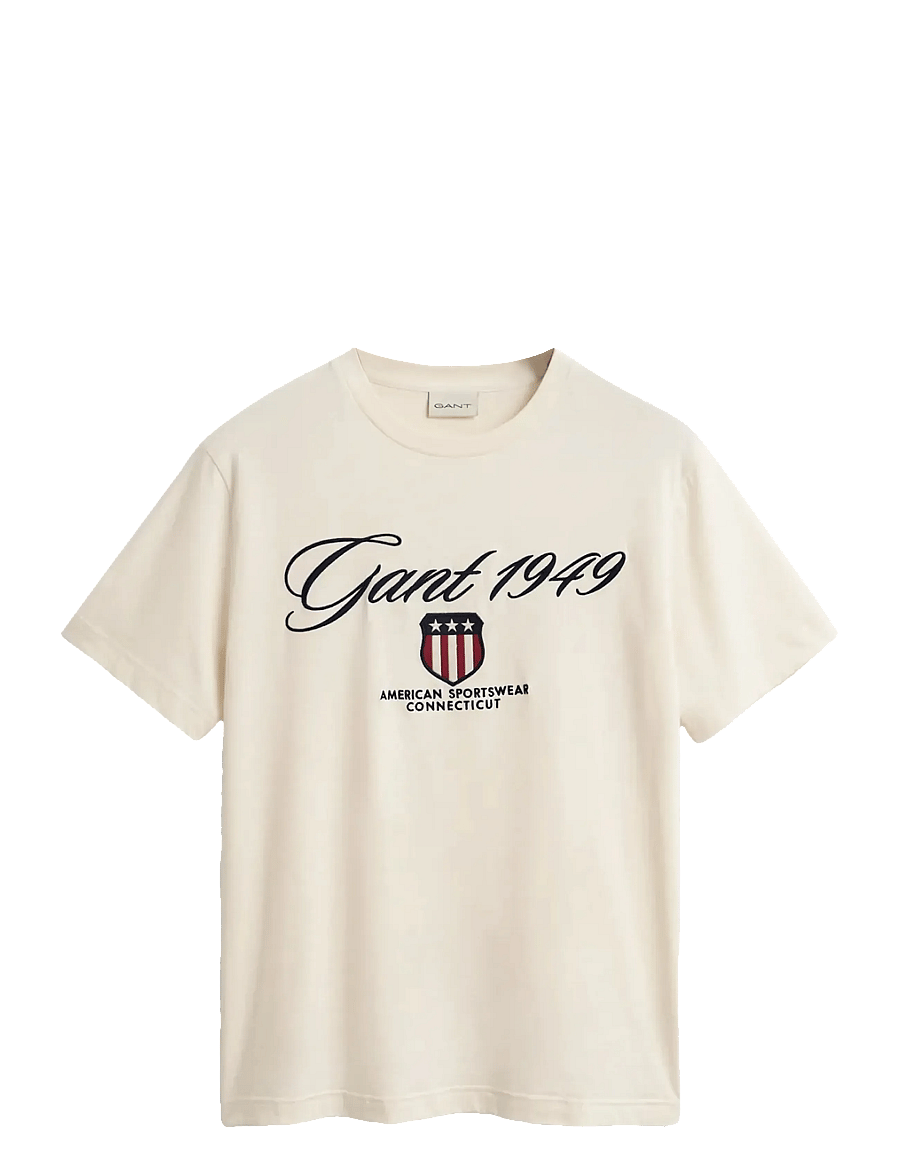Gant - GRAPHIC SS T-SHIRT - kurzärmelig - cream - 1