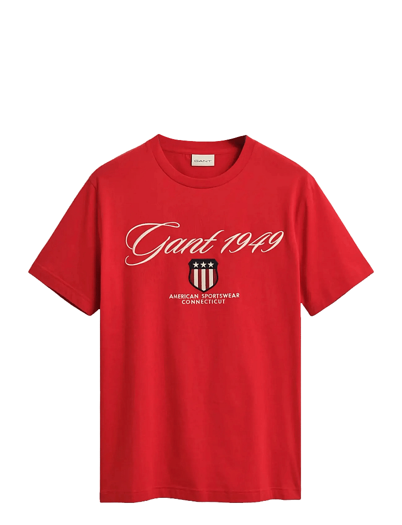 GANT - GRAPHIC SS T-SHIRT - kurzärmelig - ruby red - 1