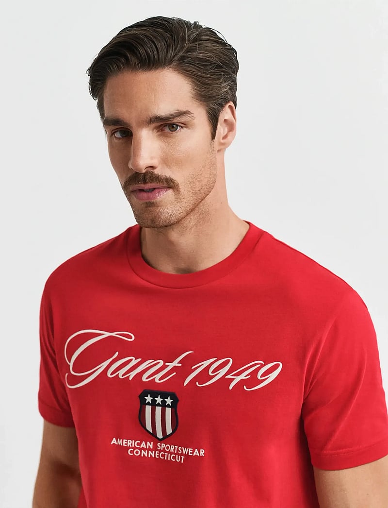 GANT - GRAPHIC SS T-SHIRT - kurzärmelig - ruby red - 3