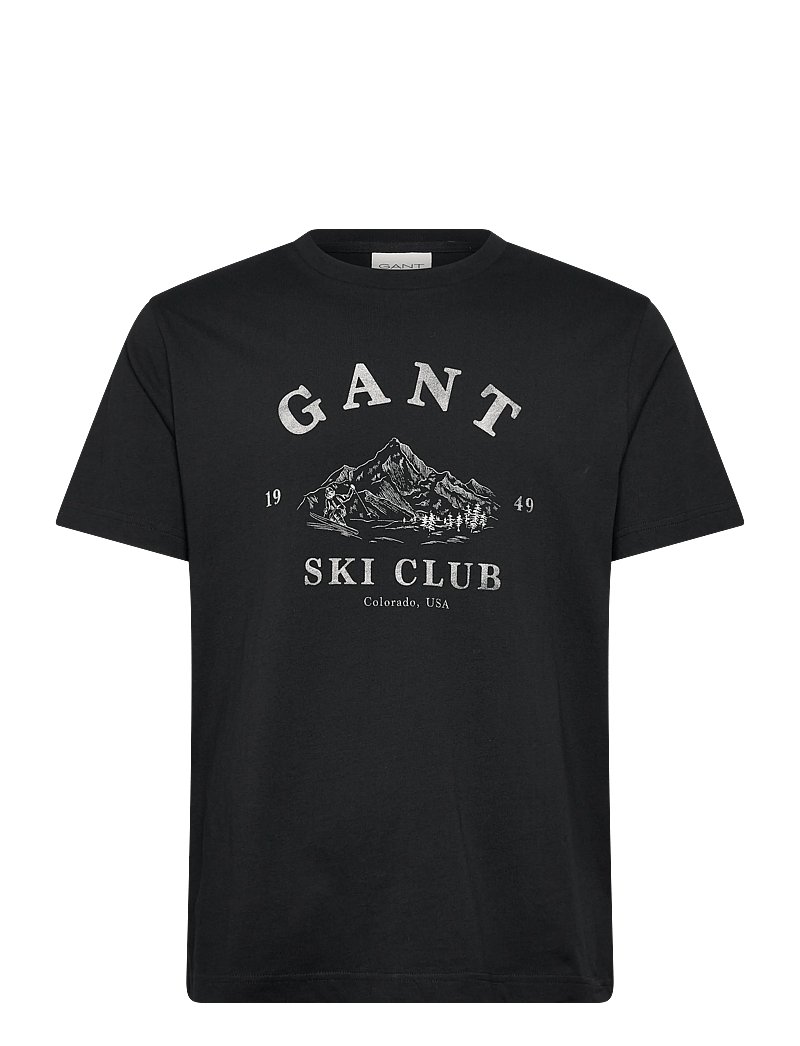 GANT - GRAPHIC SS T-SHIRT - kortärmade t-shirts - black - 0